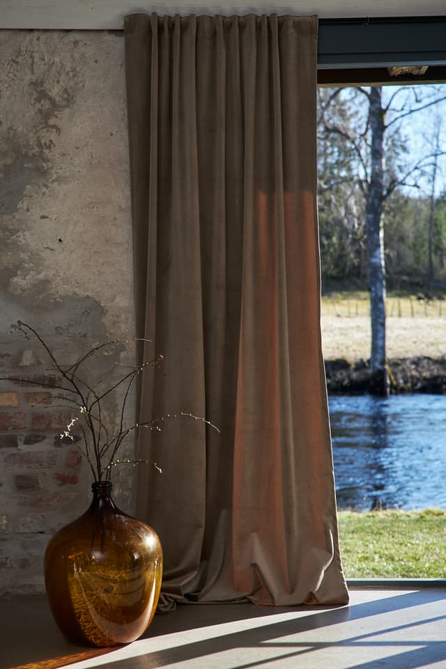 Anna Curtain Length Velvet Beige 280cm