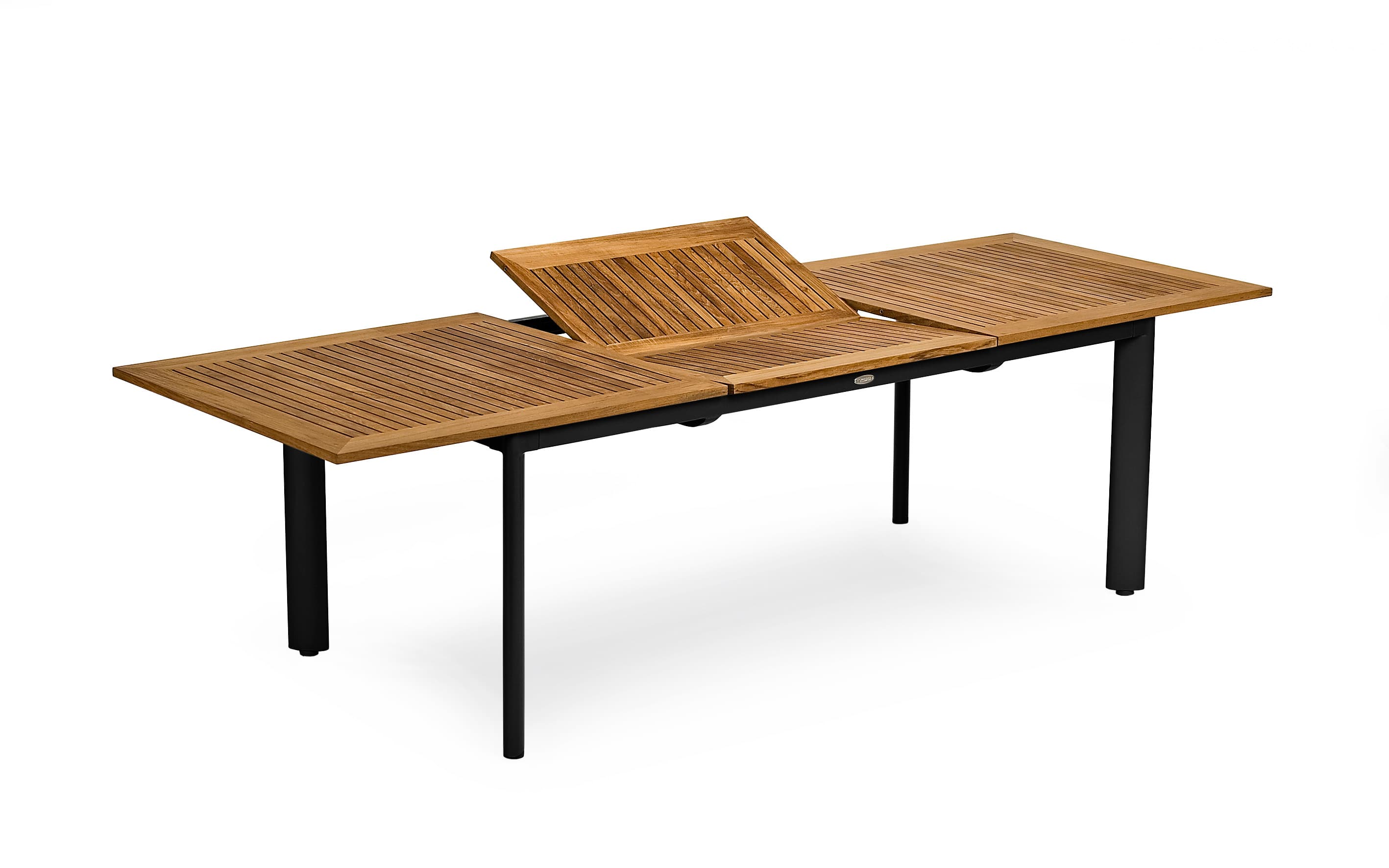 Nydala Dining Table Black/Teak 96x200/280