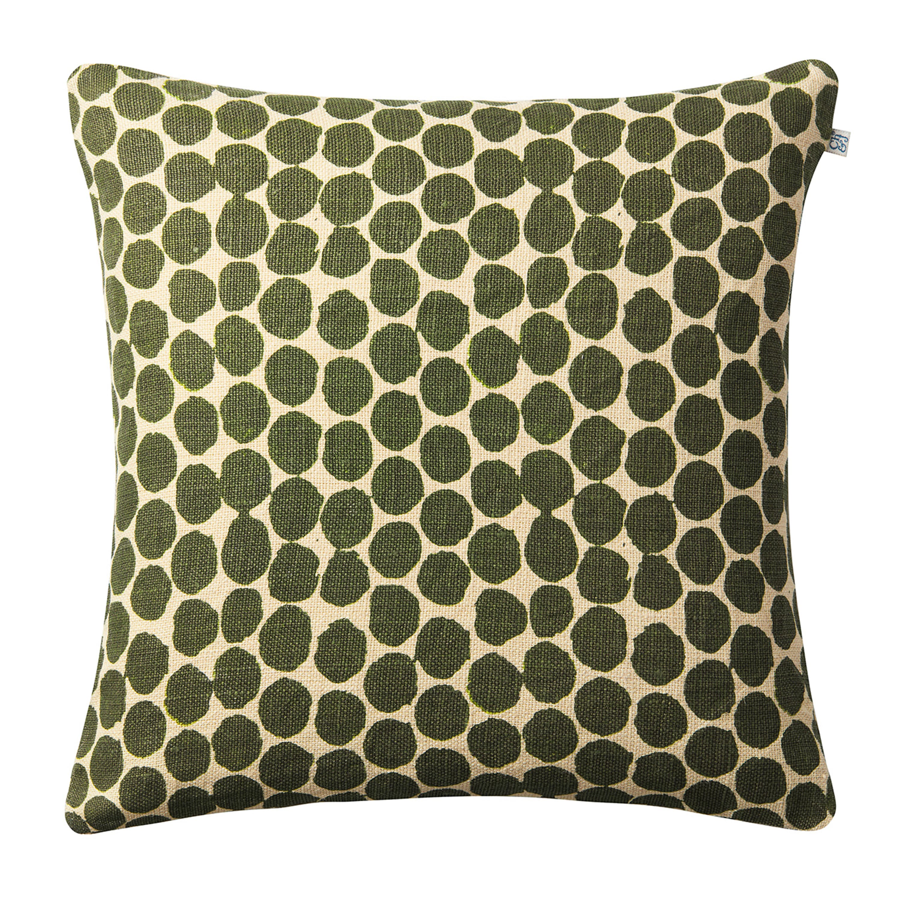 Dot Ari Pillow Cover Linen Light Beige/Cactus Green 50x50
