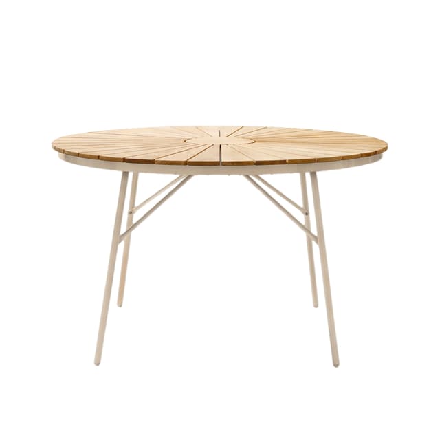 Ellen Esstisch Sandy Grey/Teak Ø110