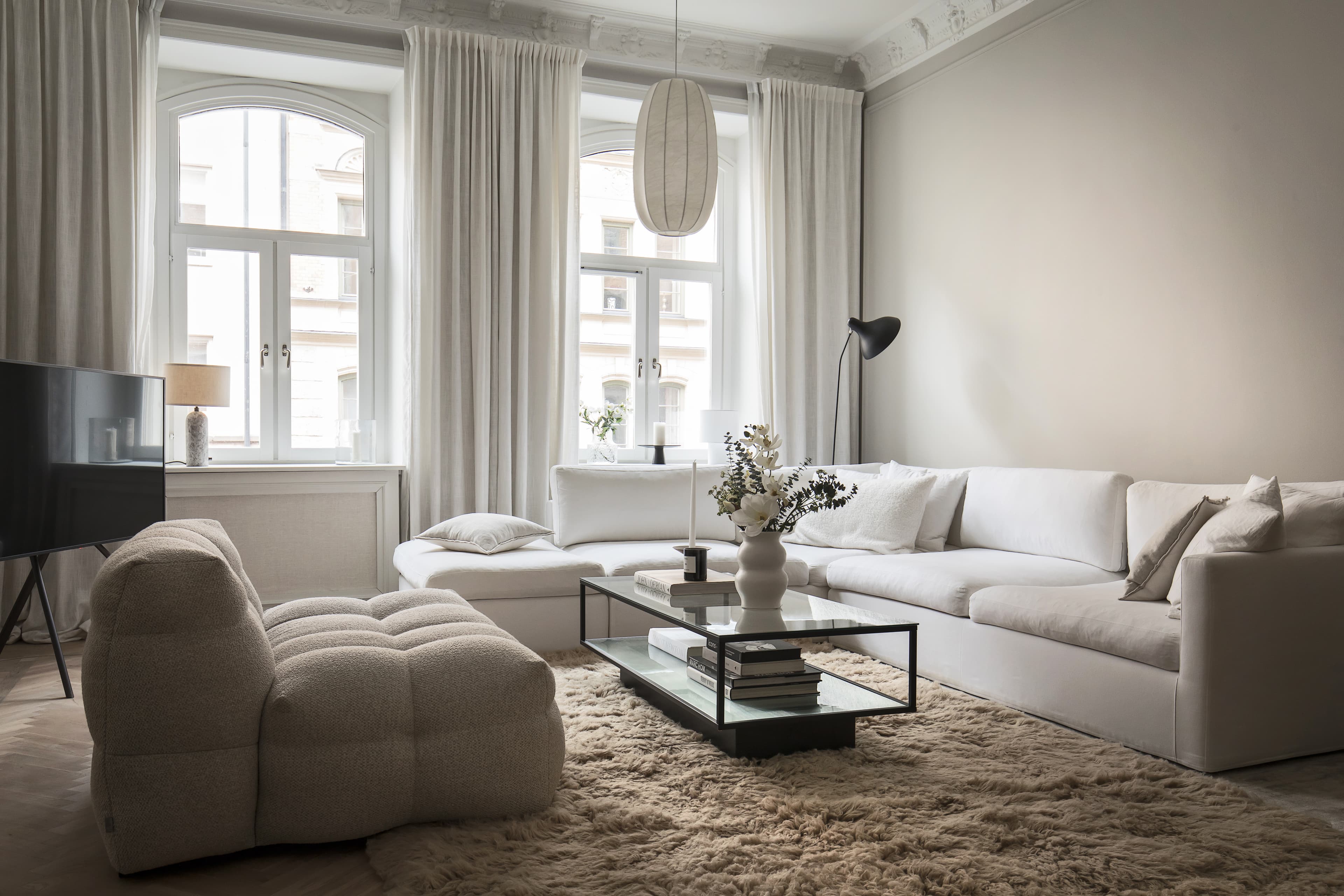 Billie Loungesessel Beige Bouclé 120cm