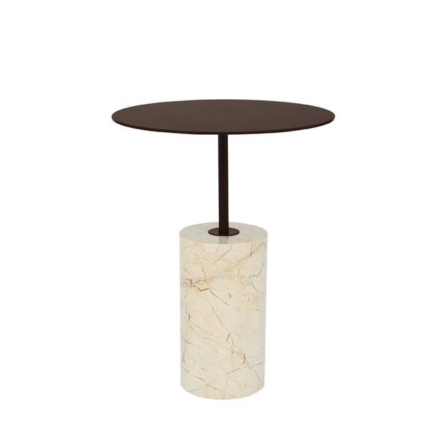 Macy B Side Table Beige/Maroon 45cm