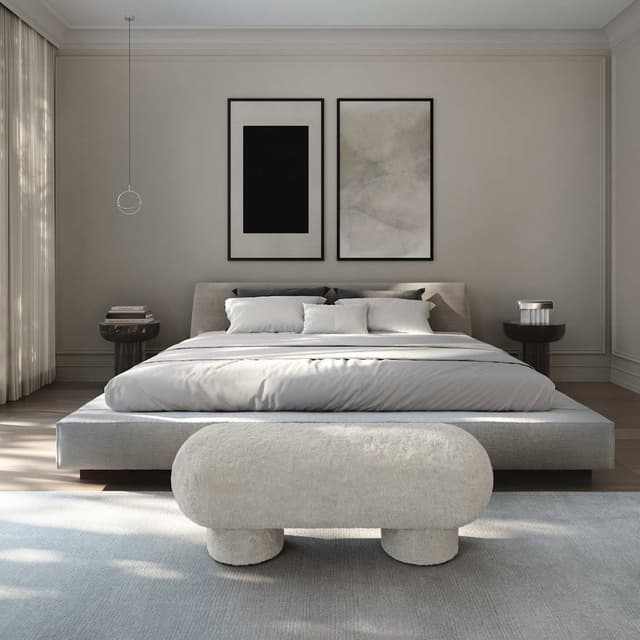 Big Foot Bench Sheepskin Sandshell 120cm
