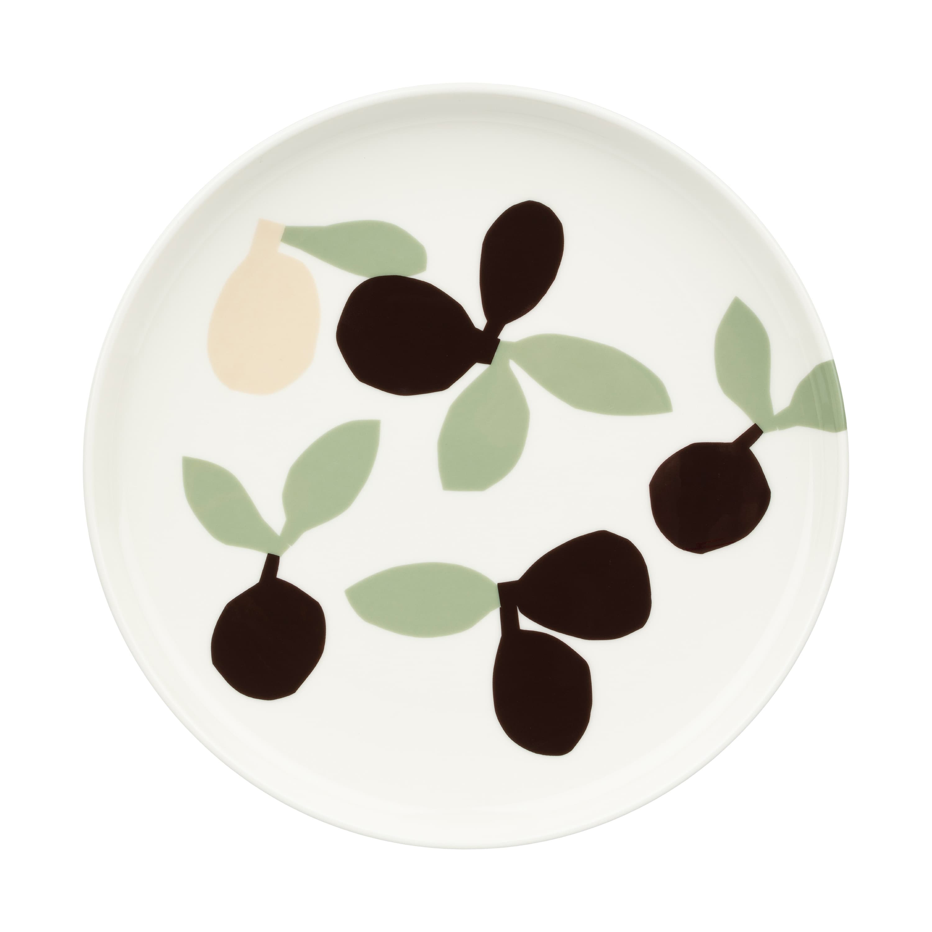 Oiva Omppo Assiett Sage/Black Brwn/Linen 20cm