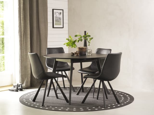 Auburn Esszimmerstuhl Kunstleder Schwarz