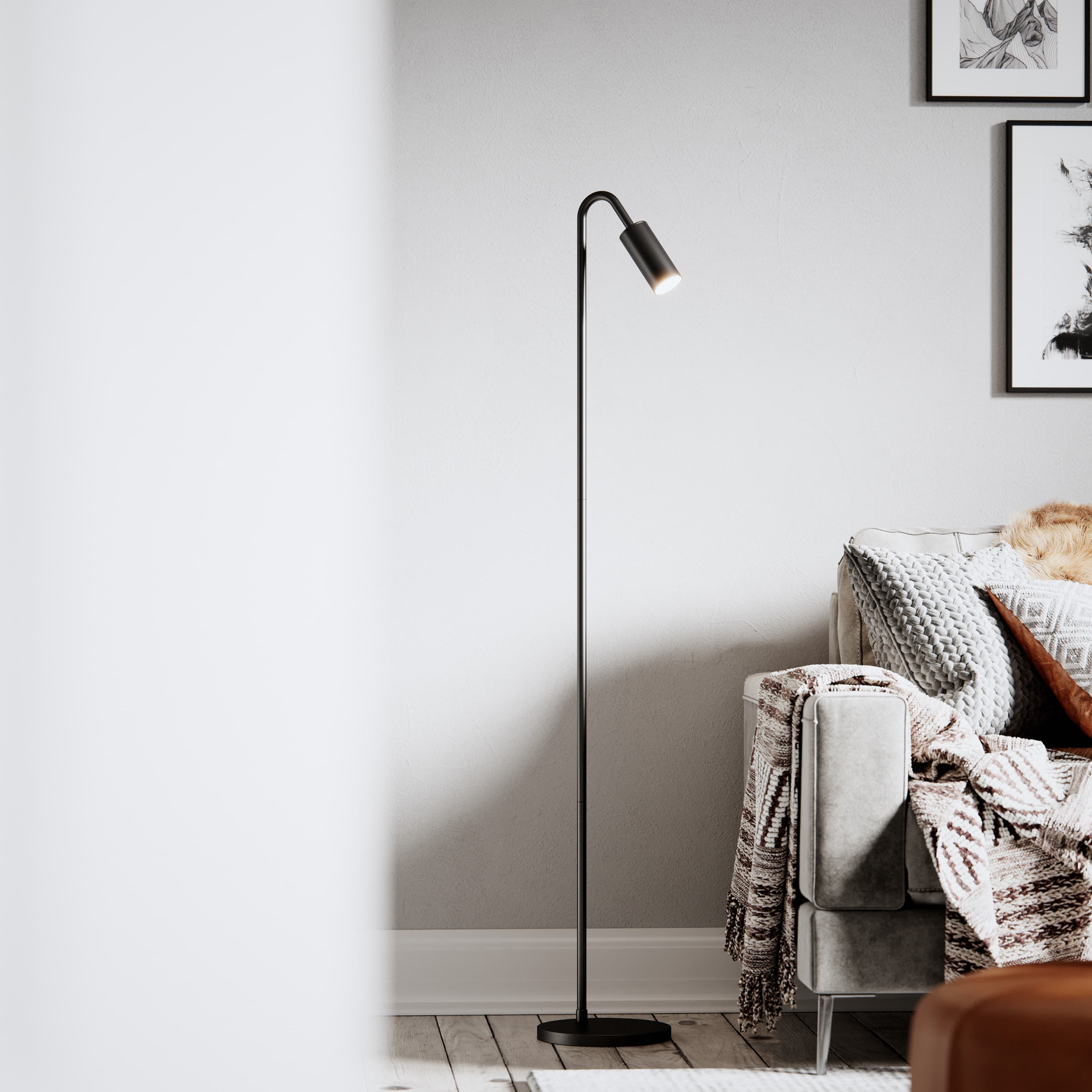 Curve Floor Lamp Matte Black 146cm
