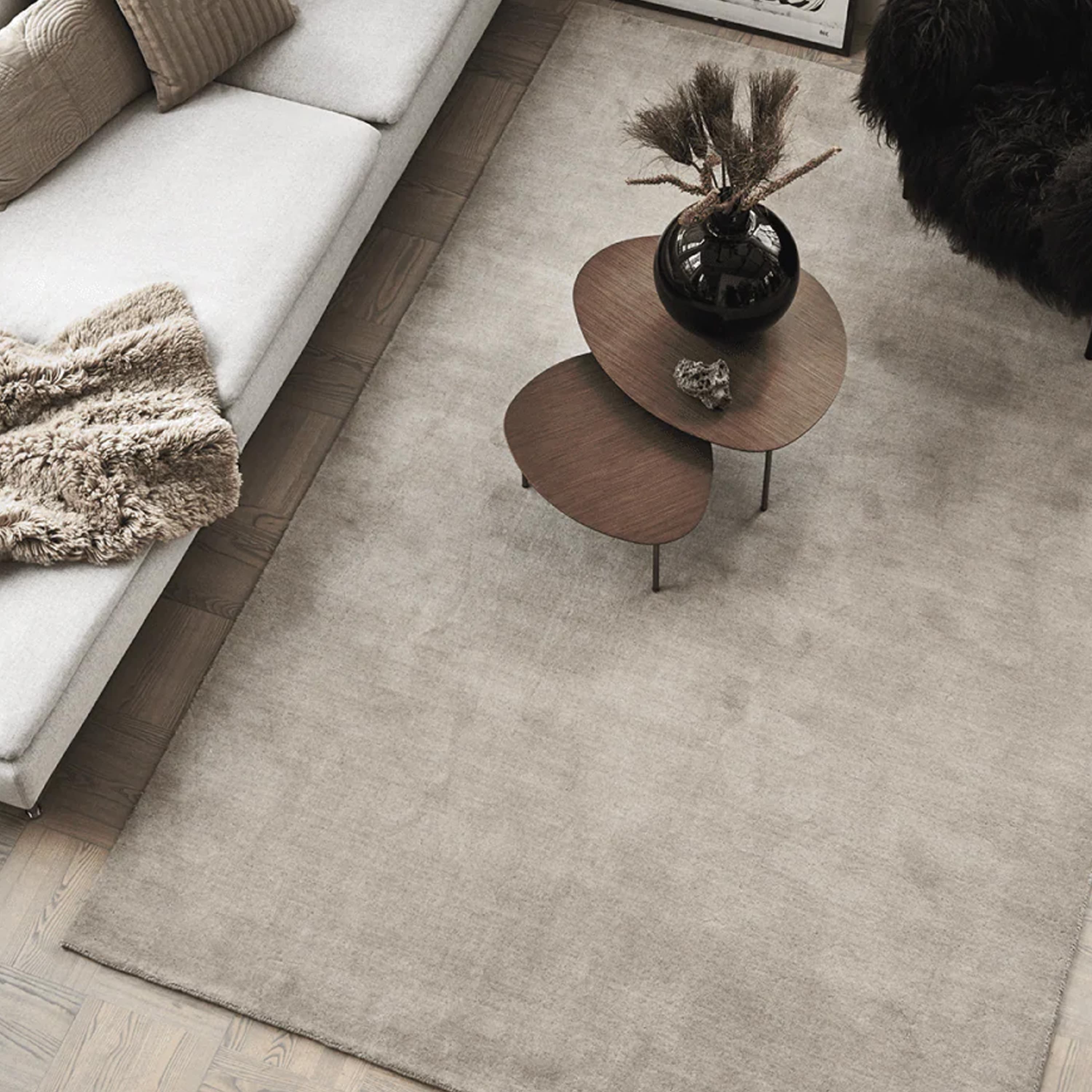Solid Wollteppich Beige 200x300
