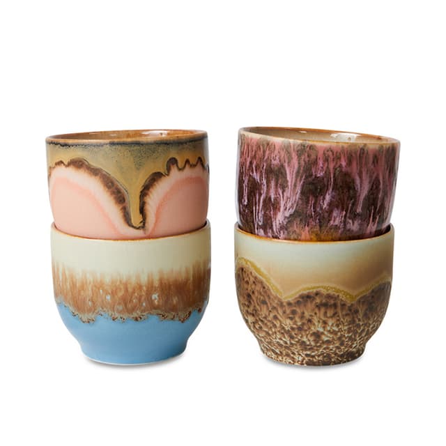 70s Ceramics Coffee Cup Lagoon 4-pack