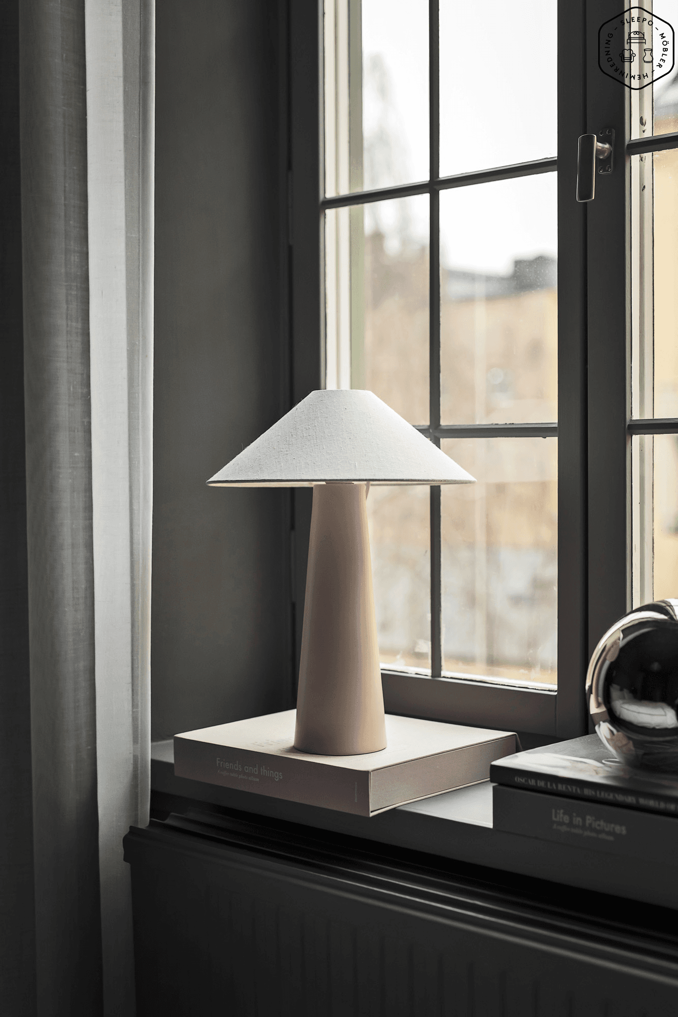 Cone Lamp Base Light Grey 55cm
