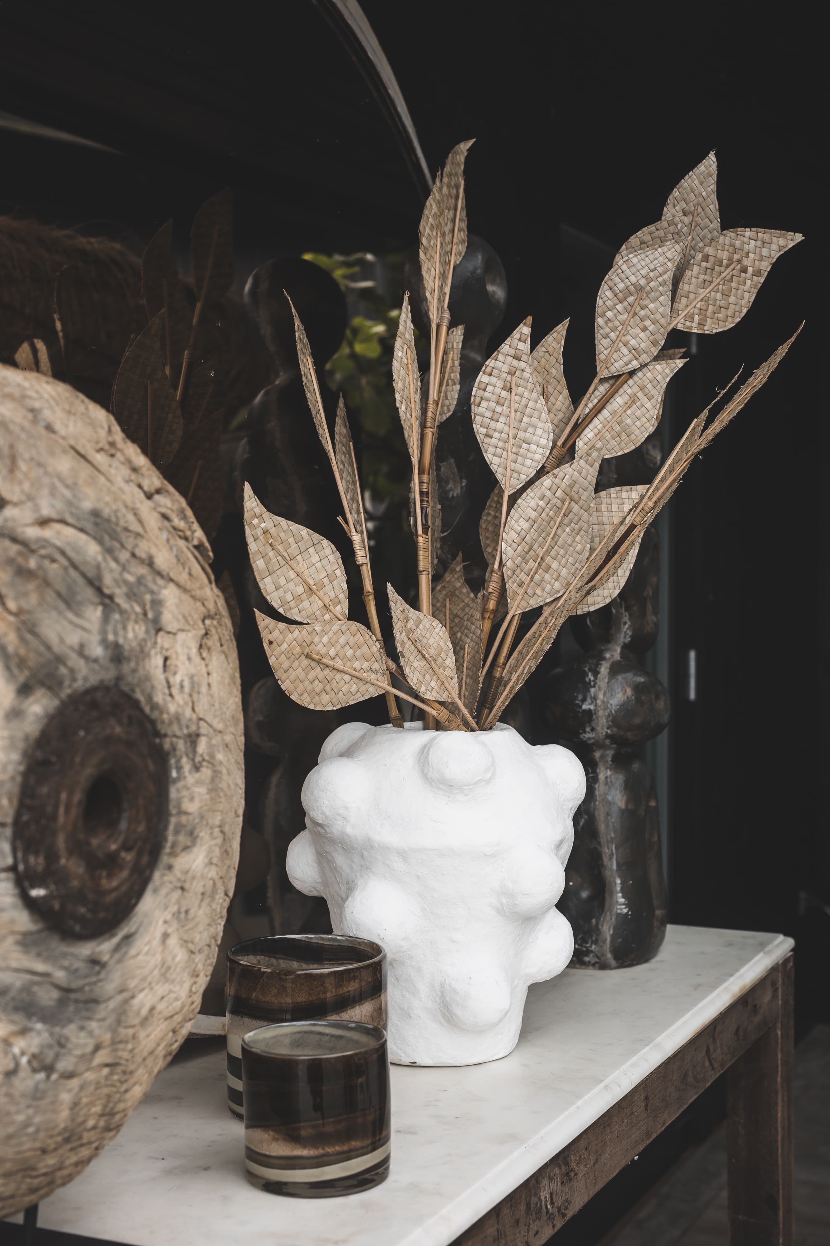Jaya Vase Weiß 40cm