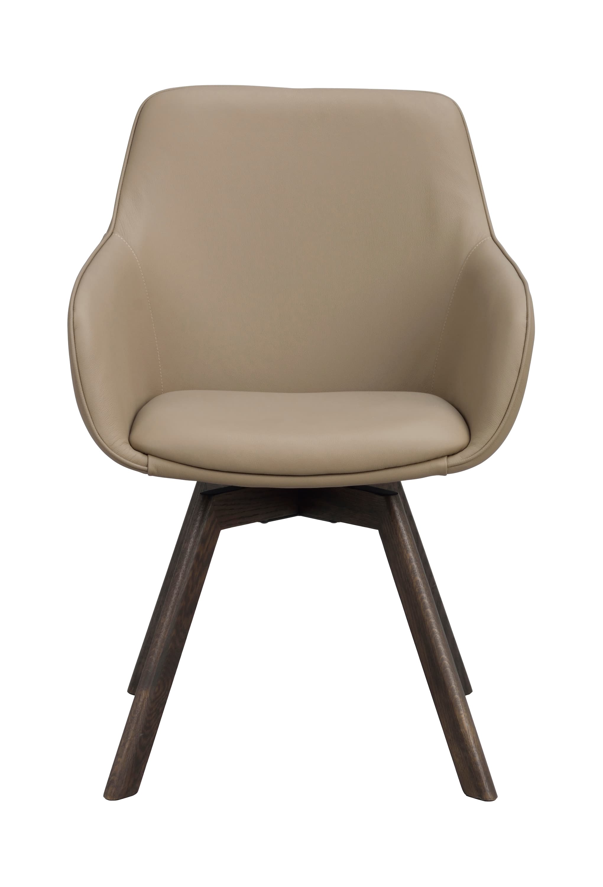 Alison Armlehnstuhl Beige Leder/Braun