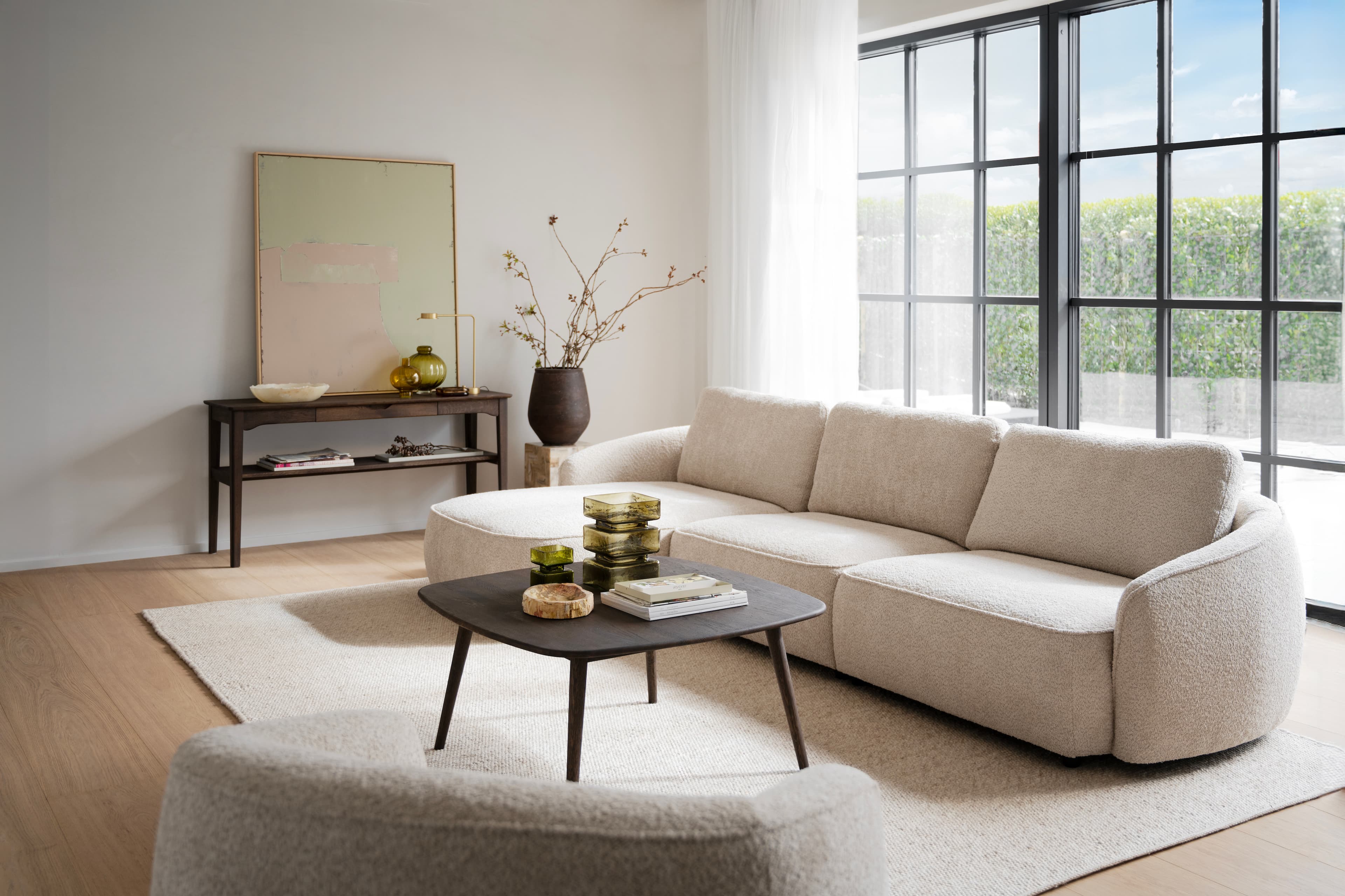 Norris 4-Sitzer Sofa Chaiselongue Links Hellbeige 319cm