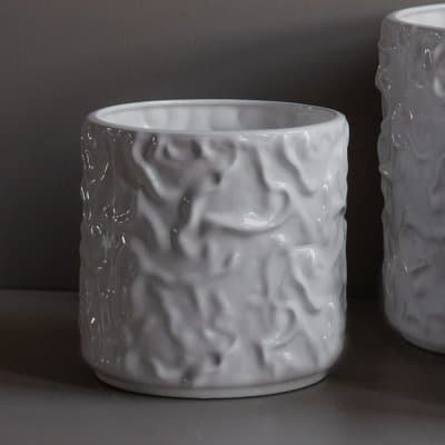 Swoon Blumentopf Glänzend Weiß Medium