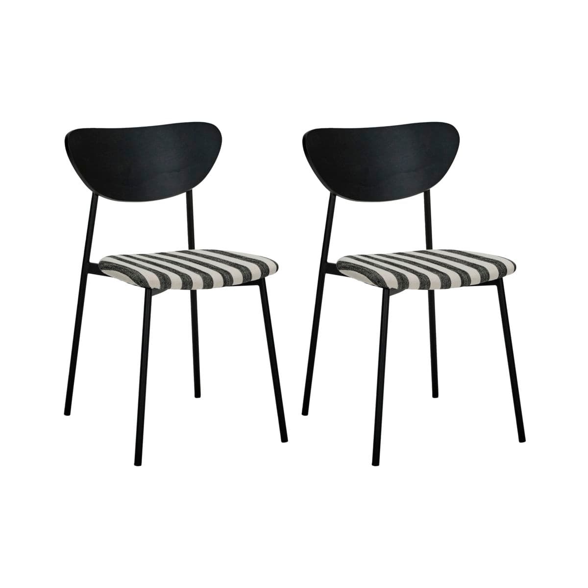 Must Stuhl Schwarz/Off-White 2er-Pack