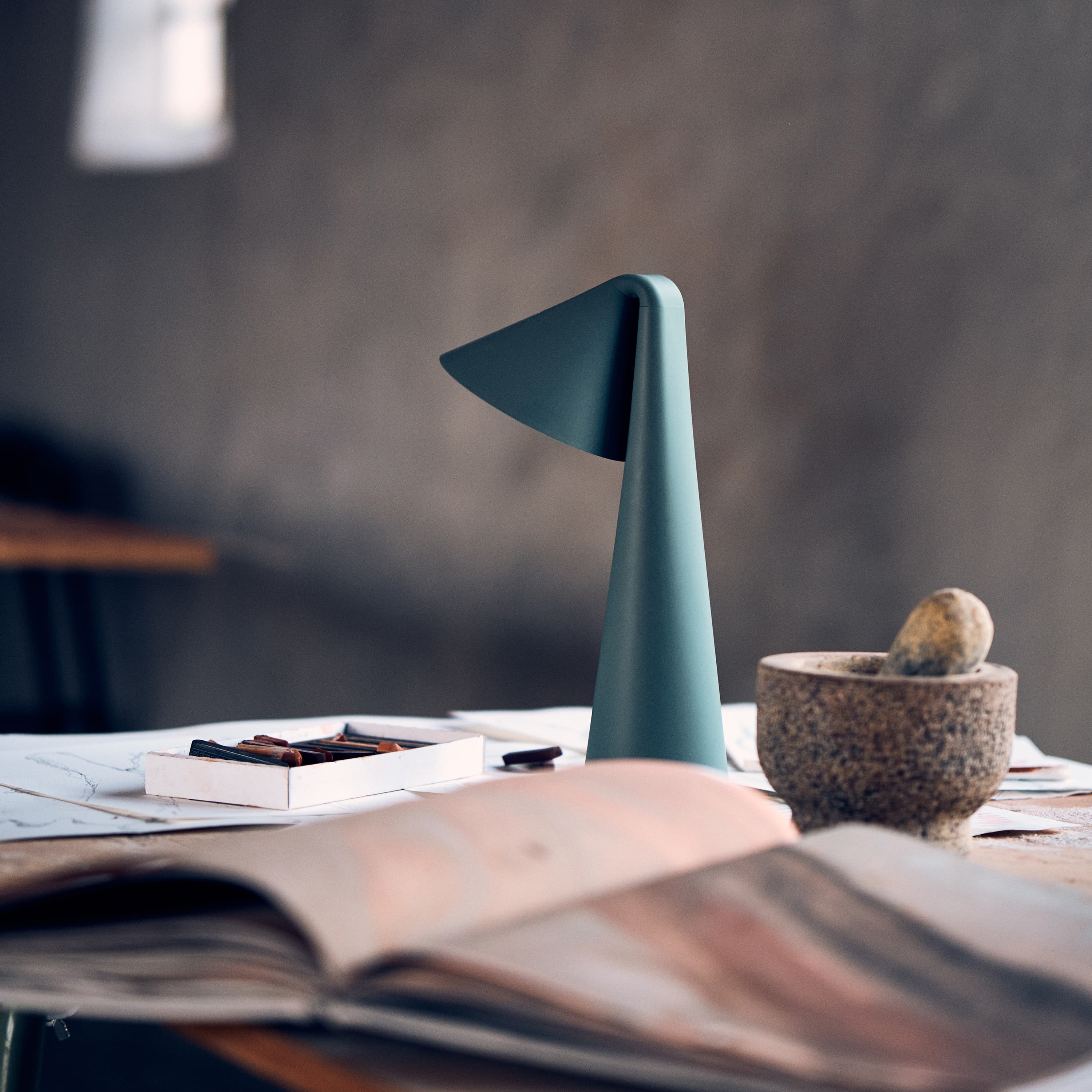 Ami Por Portable Table Lamp Sage Green 31cm