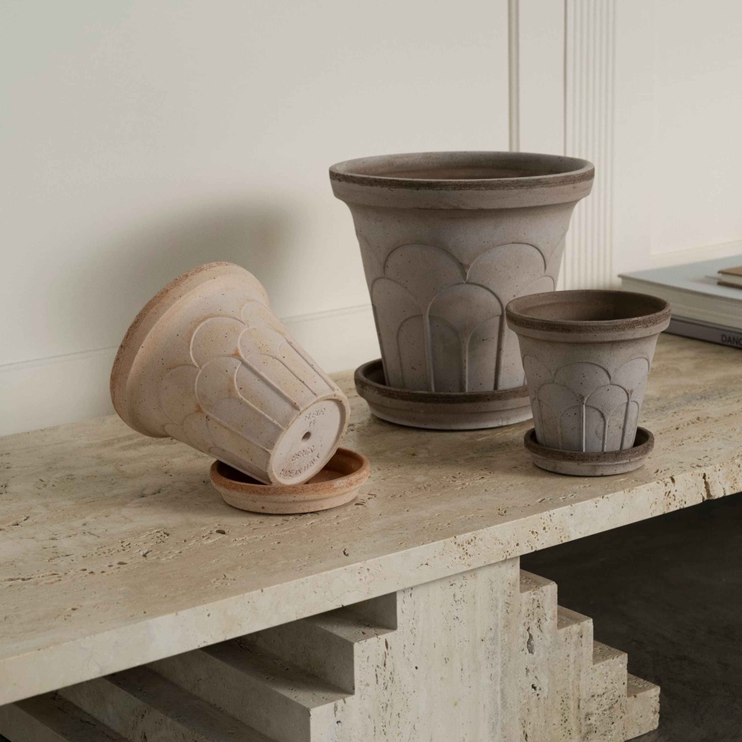 Fleur Blumentopf mit Untersetzer Raw Grey Ø21