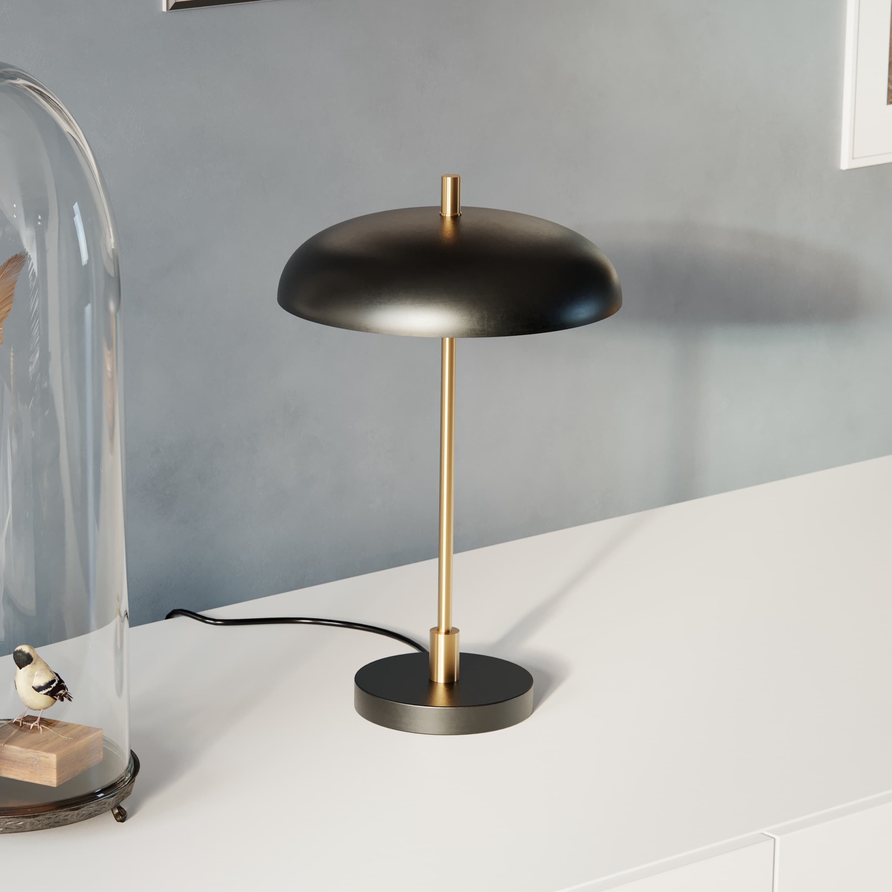 Shelby Table Lamp Black/Gold 45cm