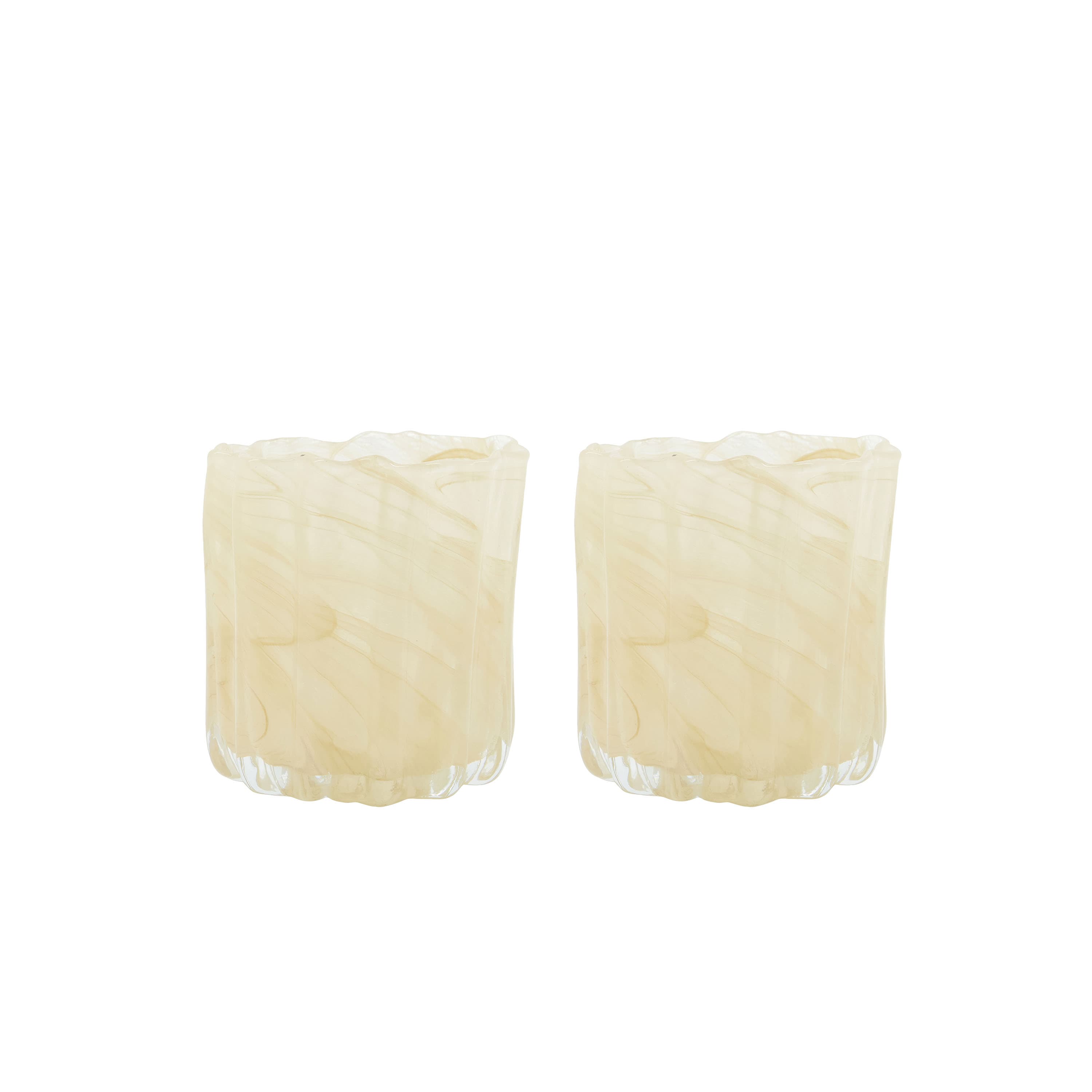 Curl Windlicht Beige 2er-Pack