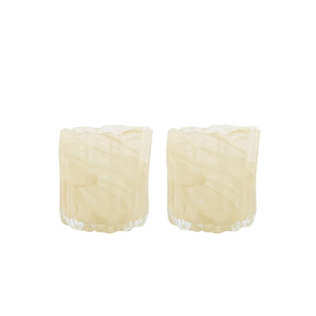 Curl Windlicht Beige 2er-Pack