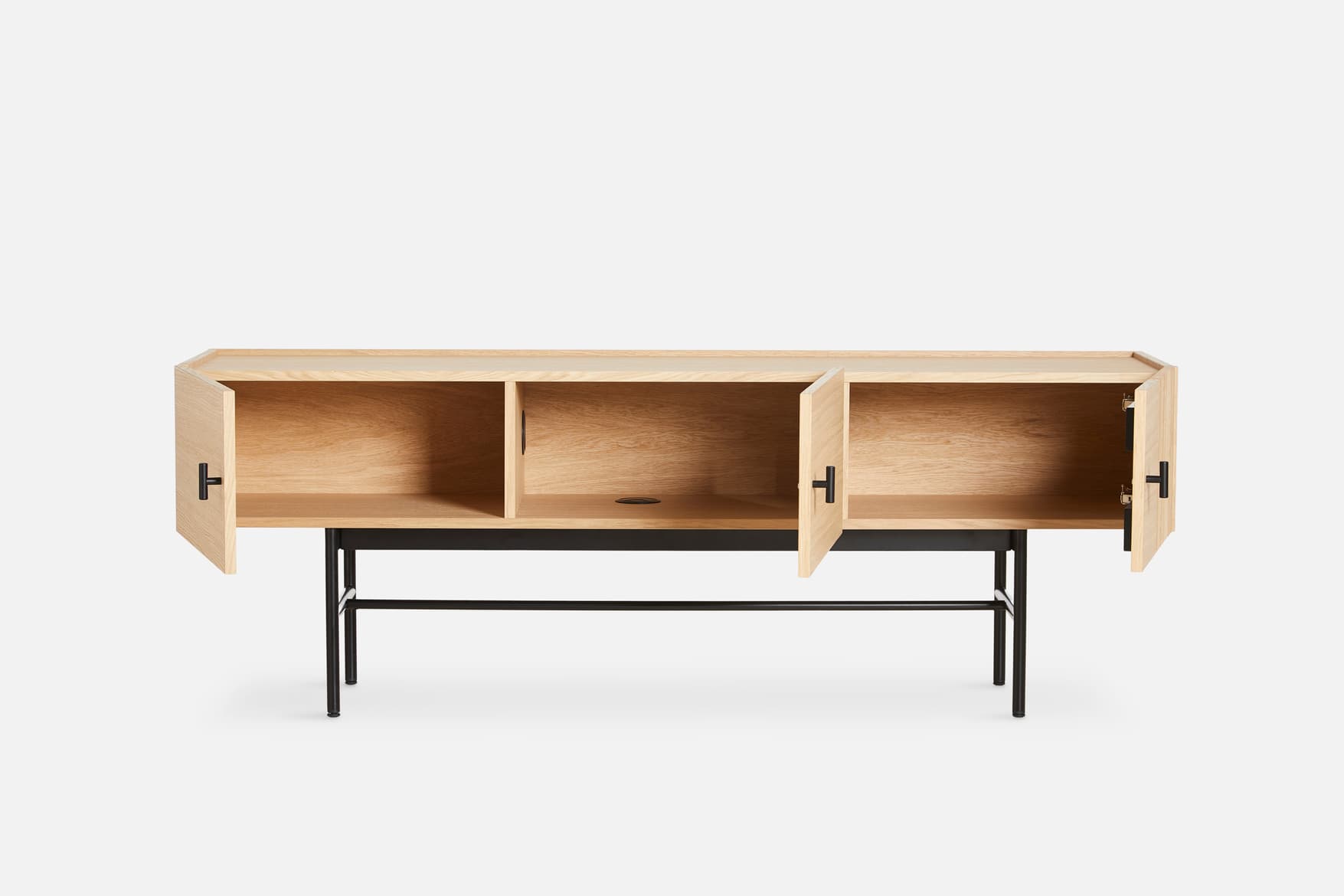 Array Low Sideboard White Oak/Black 150cm