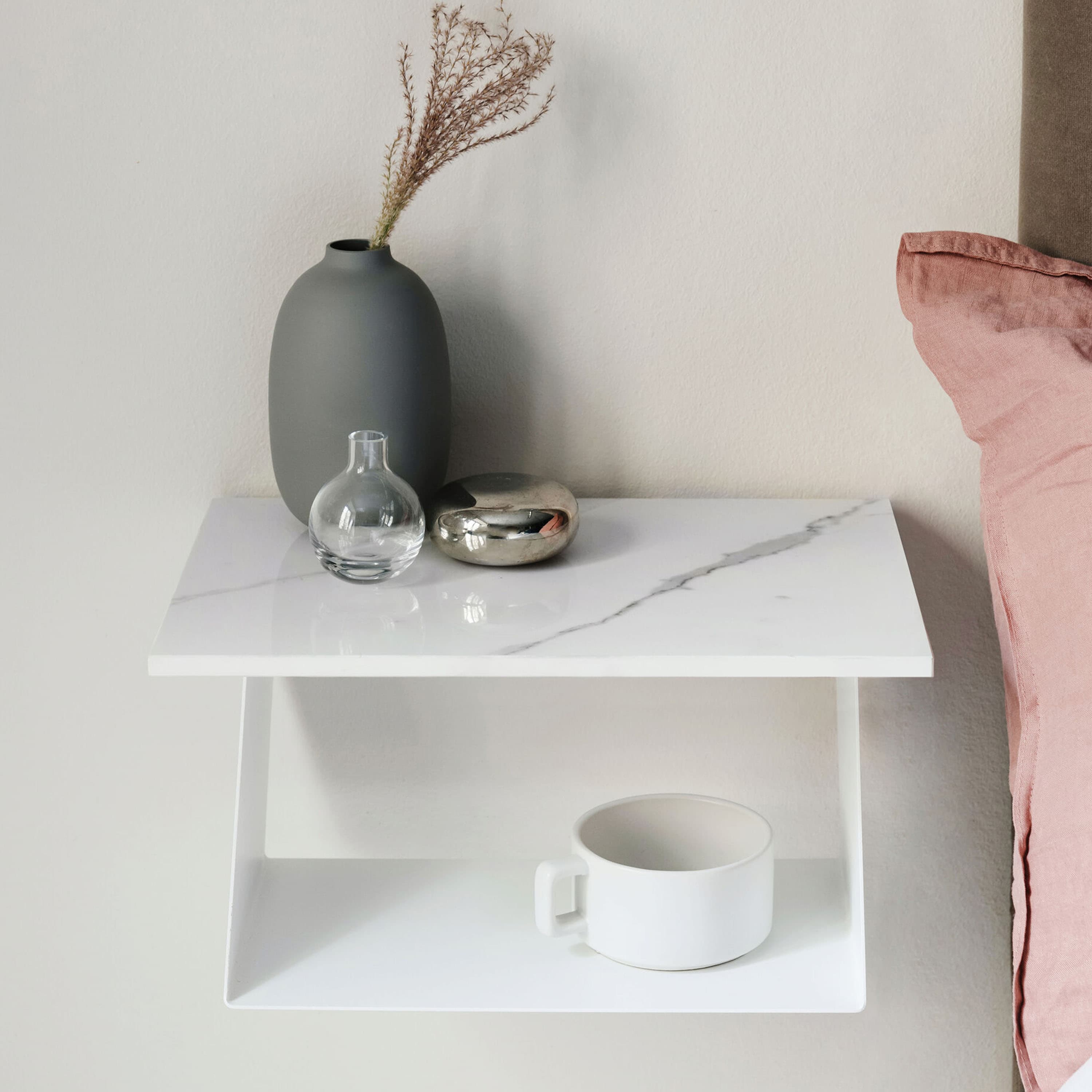 Edgy Edition Bedside Table White 18x37