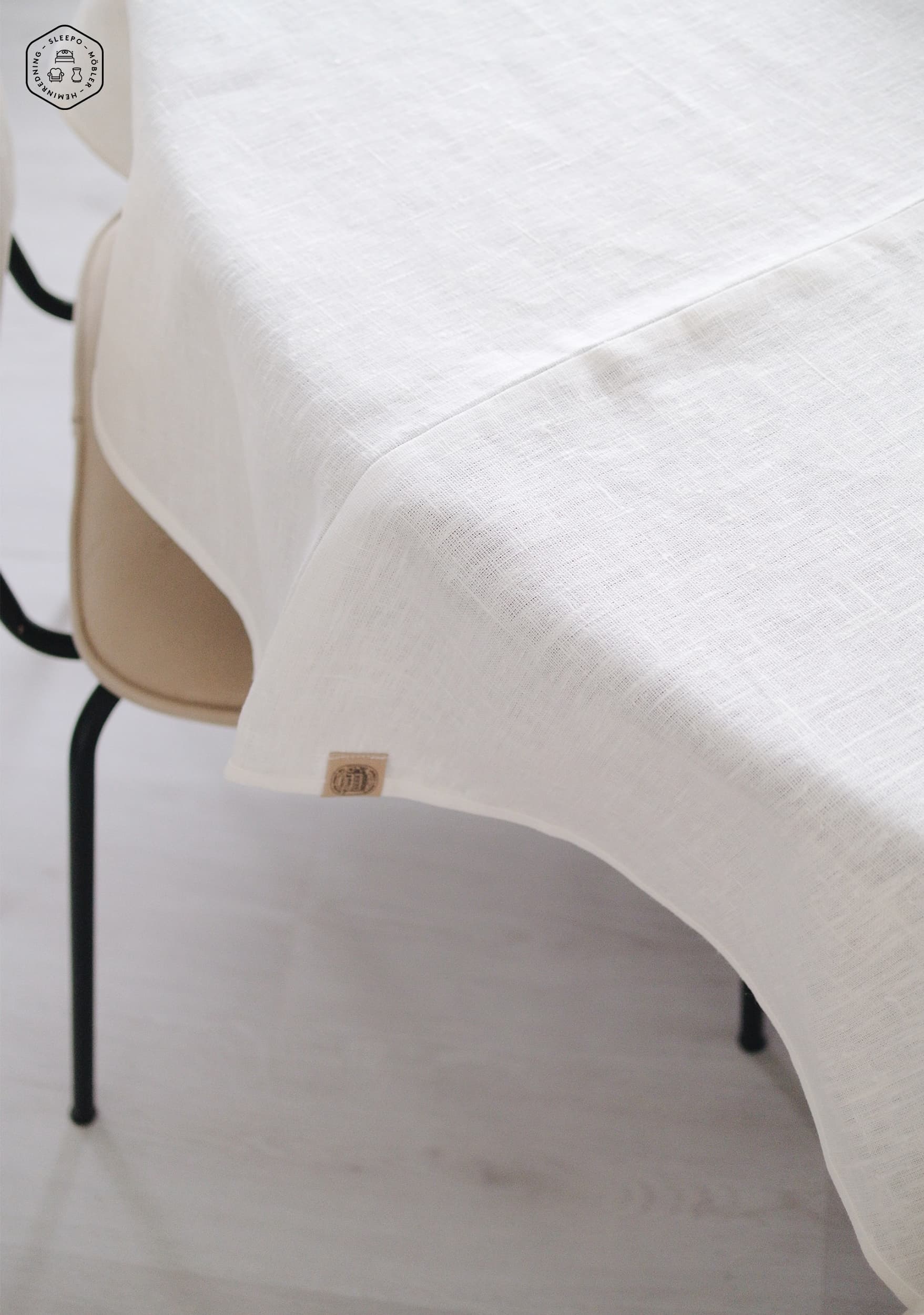 Classic Linen Tablecloth Stone Ø170