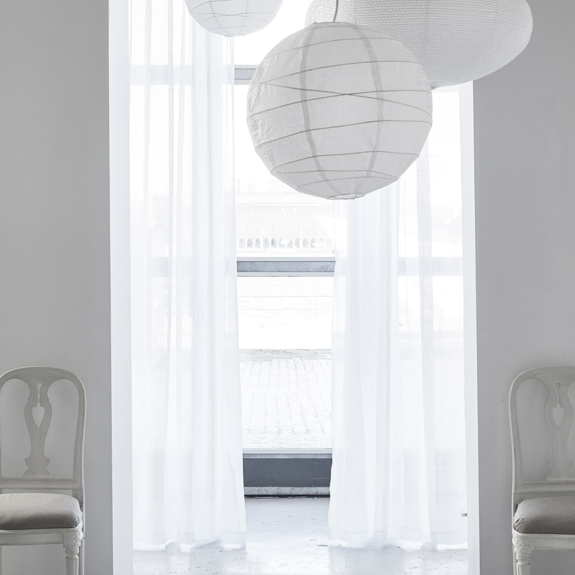 Skylight Gardinenlänge Leinen Weiß 140x290