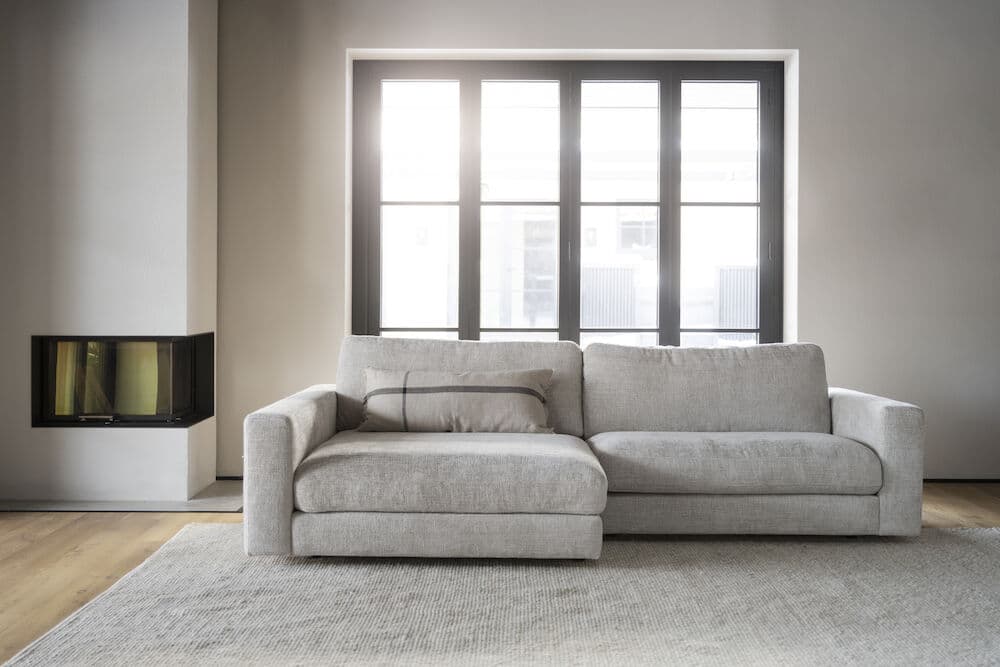 Duncan 3-Sitzer Sofa Chaiselongue Links Hellgrau