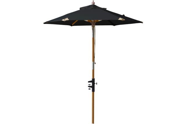 Balcony Sonnenschirm Schwarz/Teak Ø180