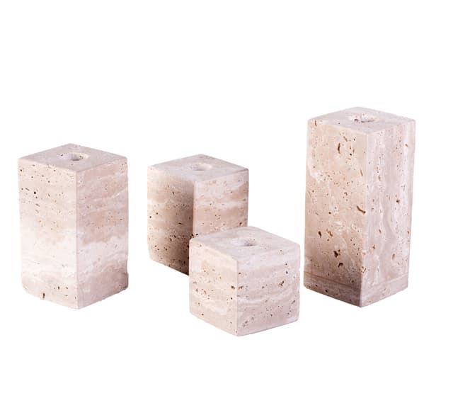 Travis Kerzenständer Travertin 4er-Pack