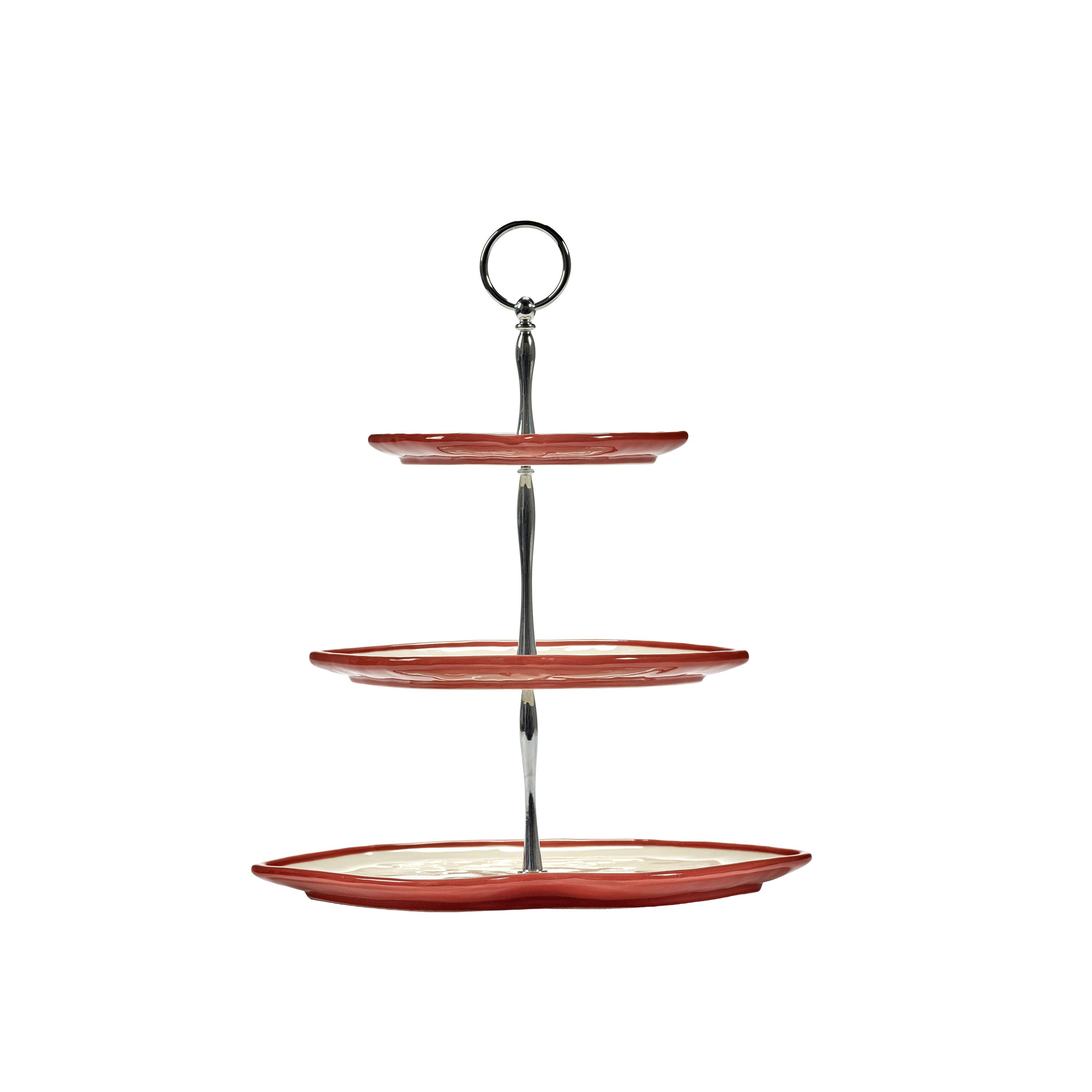 Les Objets Mouleversants Cake Stand White/Red