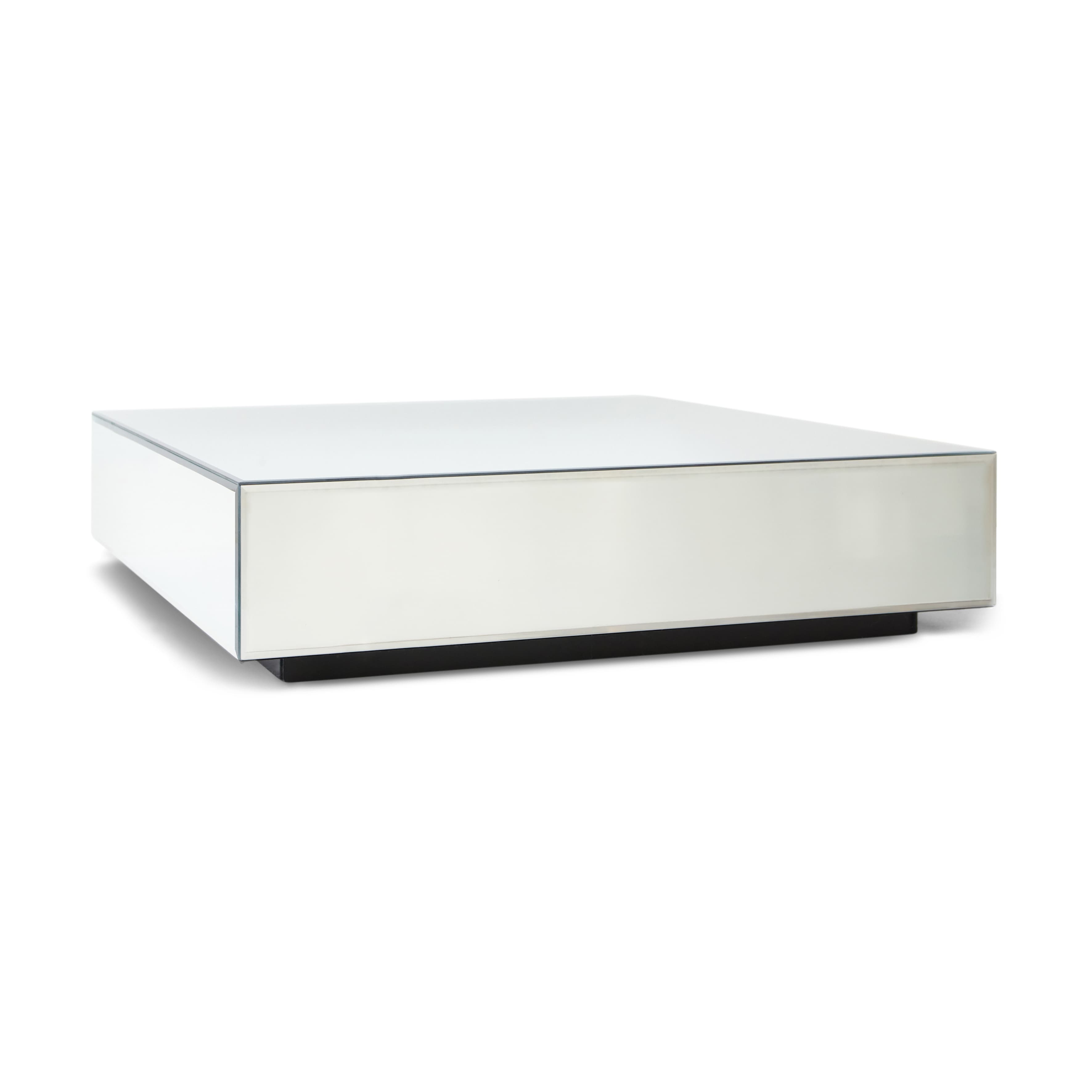 Block Mirrored Table Clear 90cm