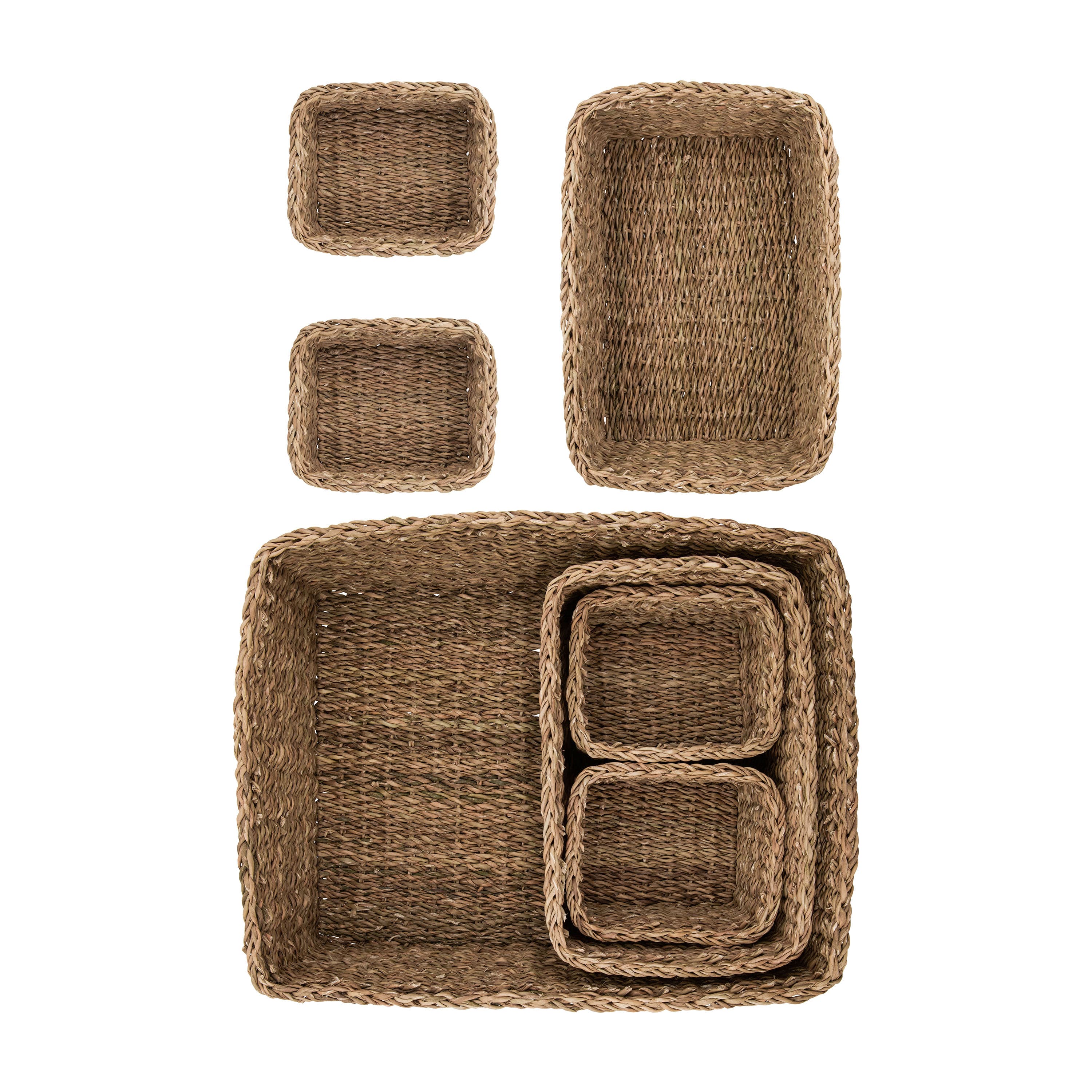 Square Aufbewahrungskorb Natur 7er-Pack