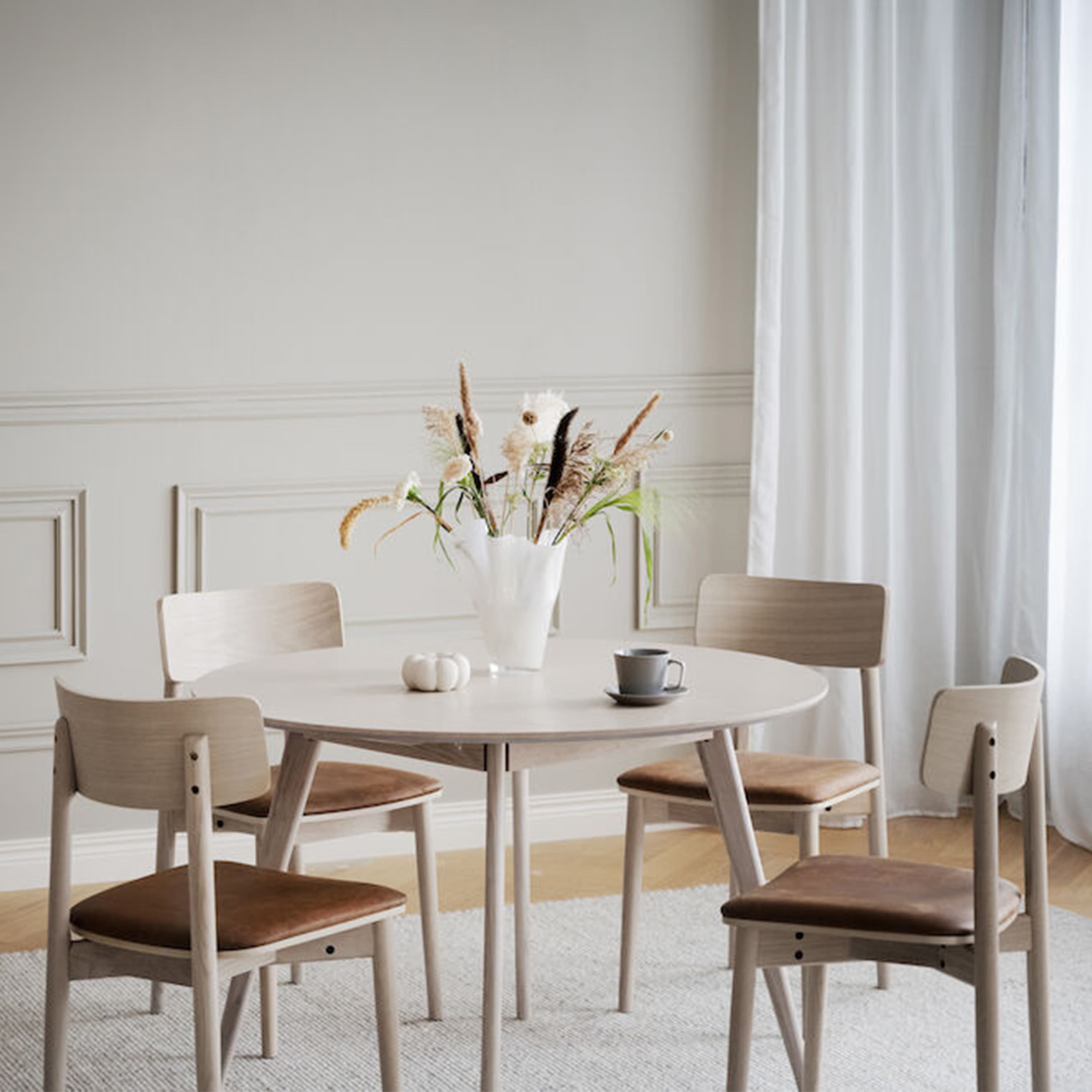 Yumi Dining Table White Washed Ø115