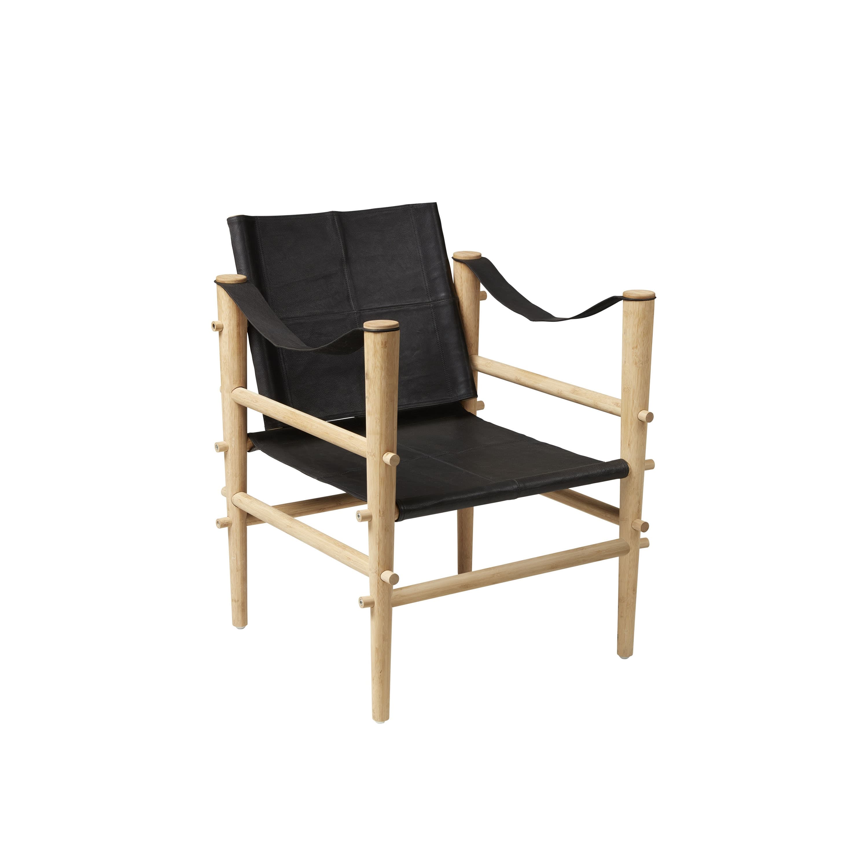 Noble Safari Lounge-Sessel Schwarz/Holz