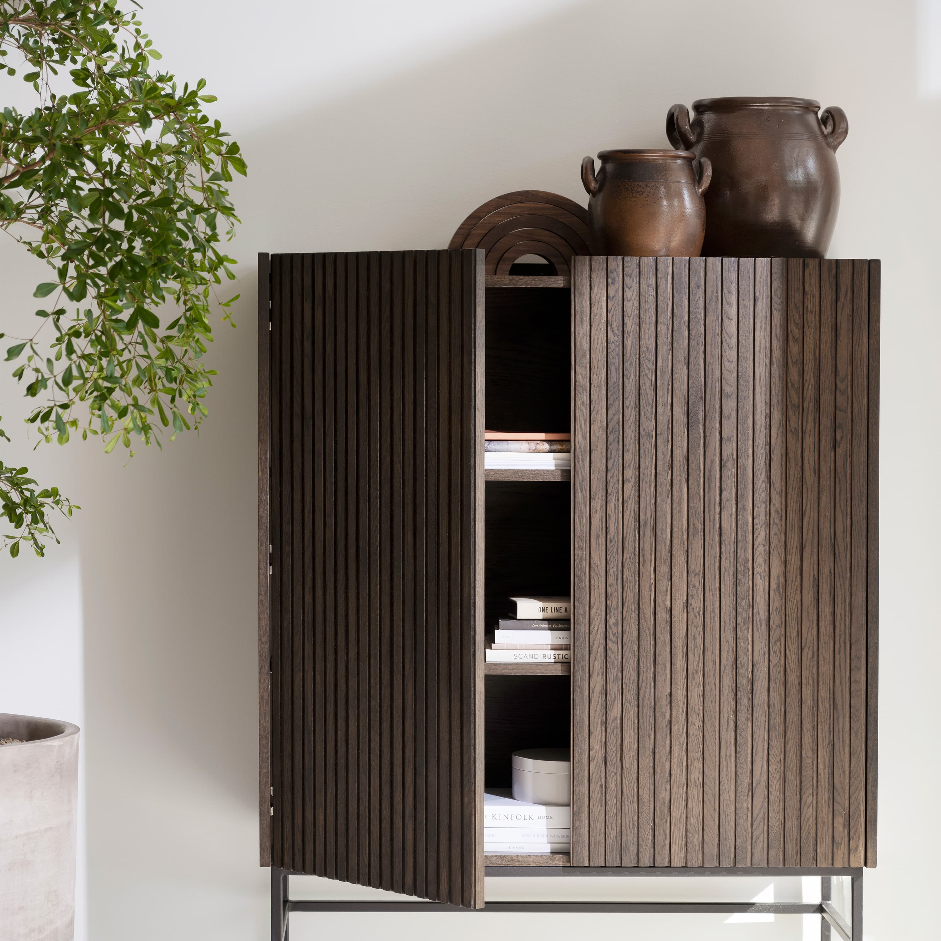Halifax Cabinet Brown/Black 100cm