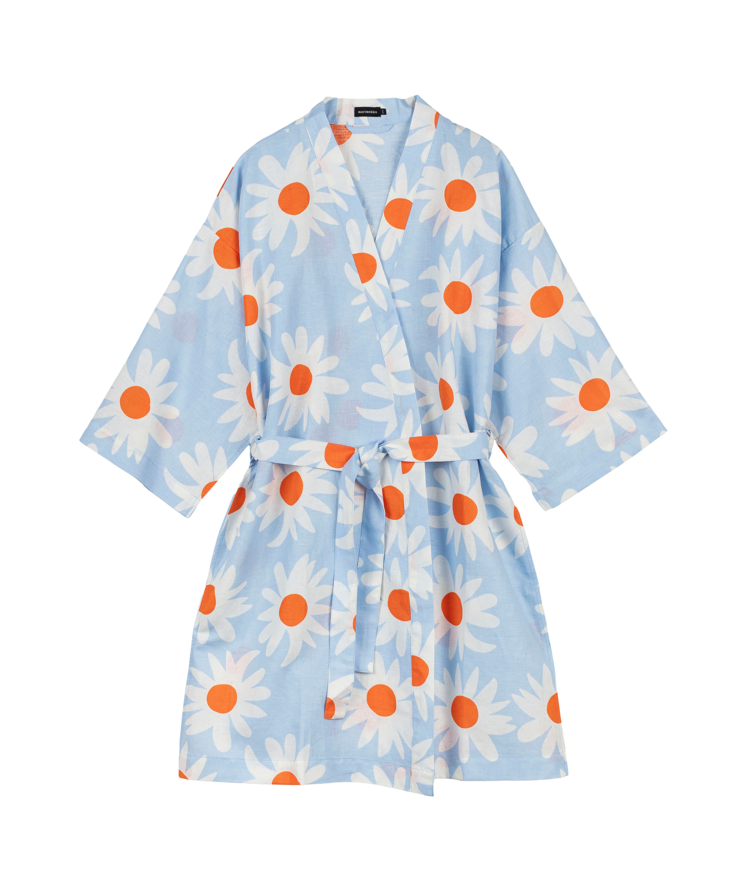 Rakastaa Ei Rakasta Morgonrock Light Blue/Off White/Orange S/M