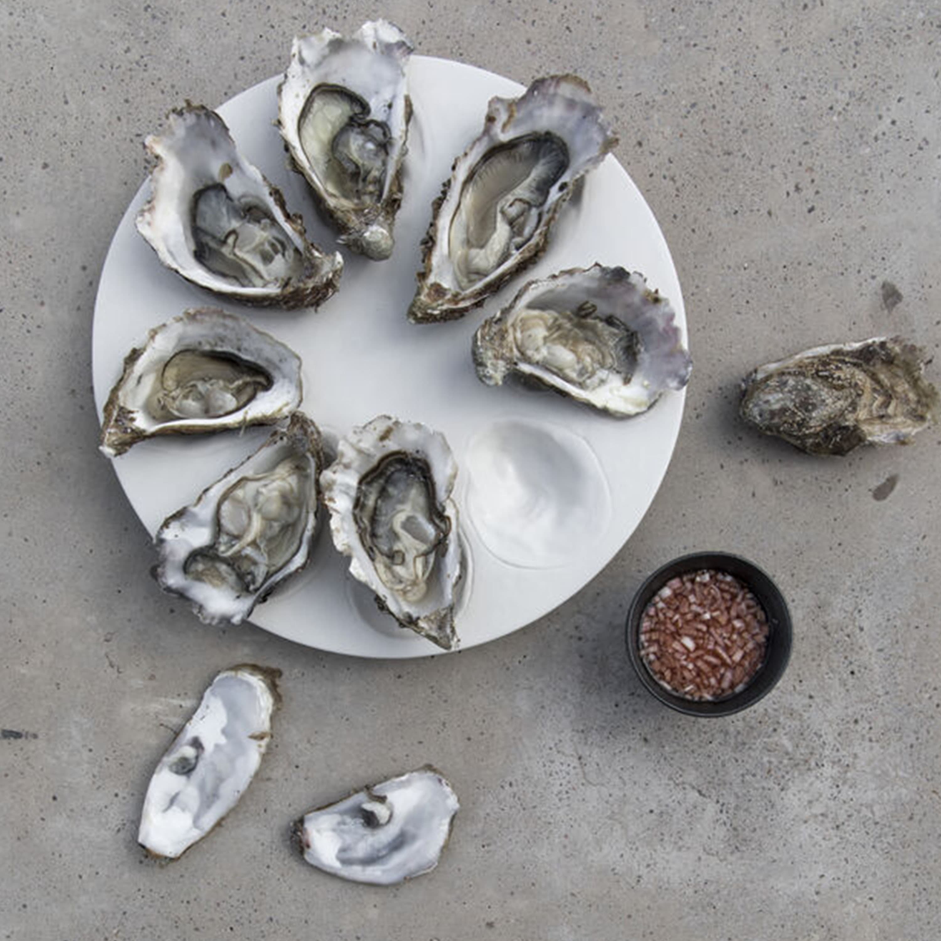 Oyster Servierplatte Weiß Ø27