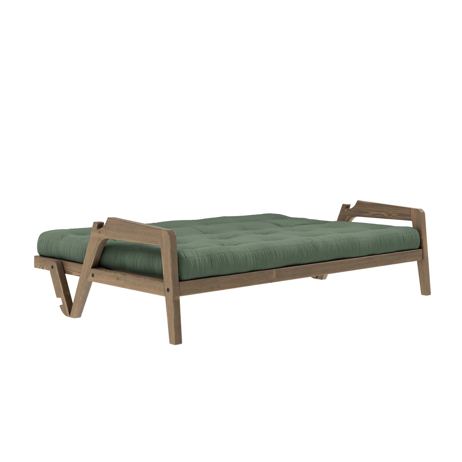 Grab Sofa Bed Brown/Olive Green 204cm