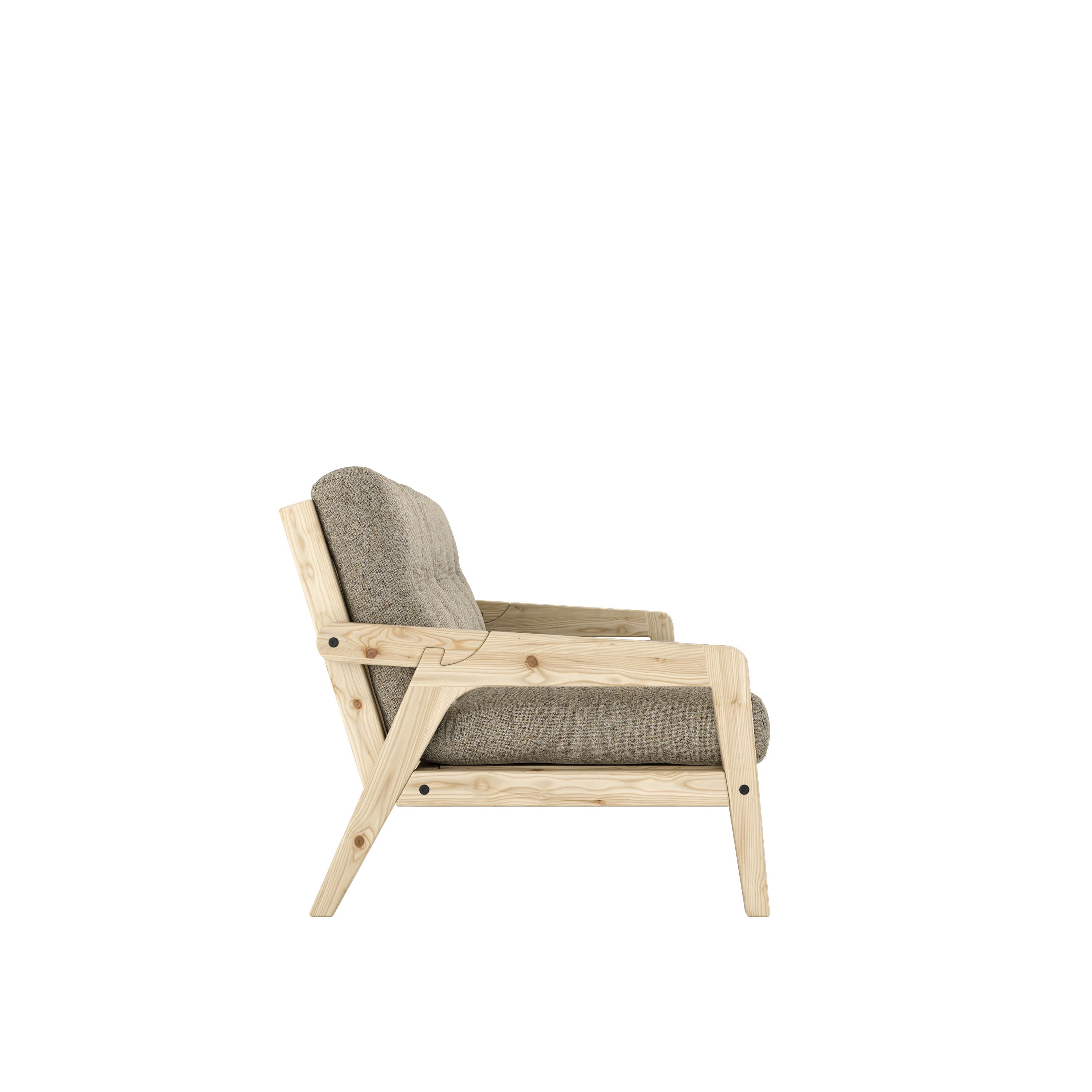 Grab Sofa Bed Clear Lacquered/Warm Sand 204cm