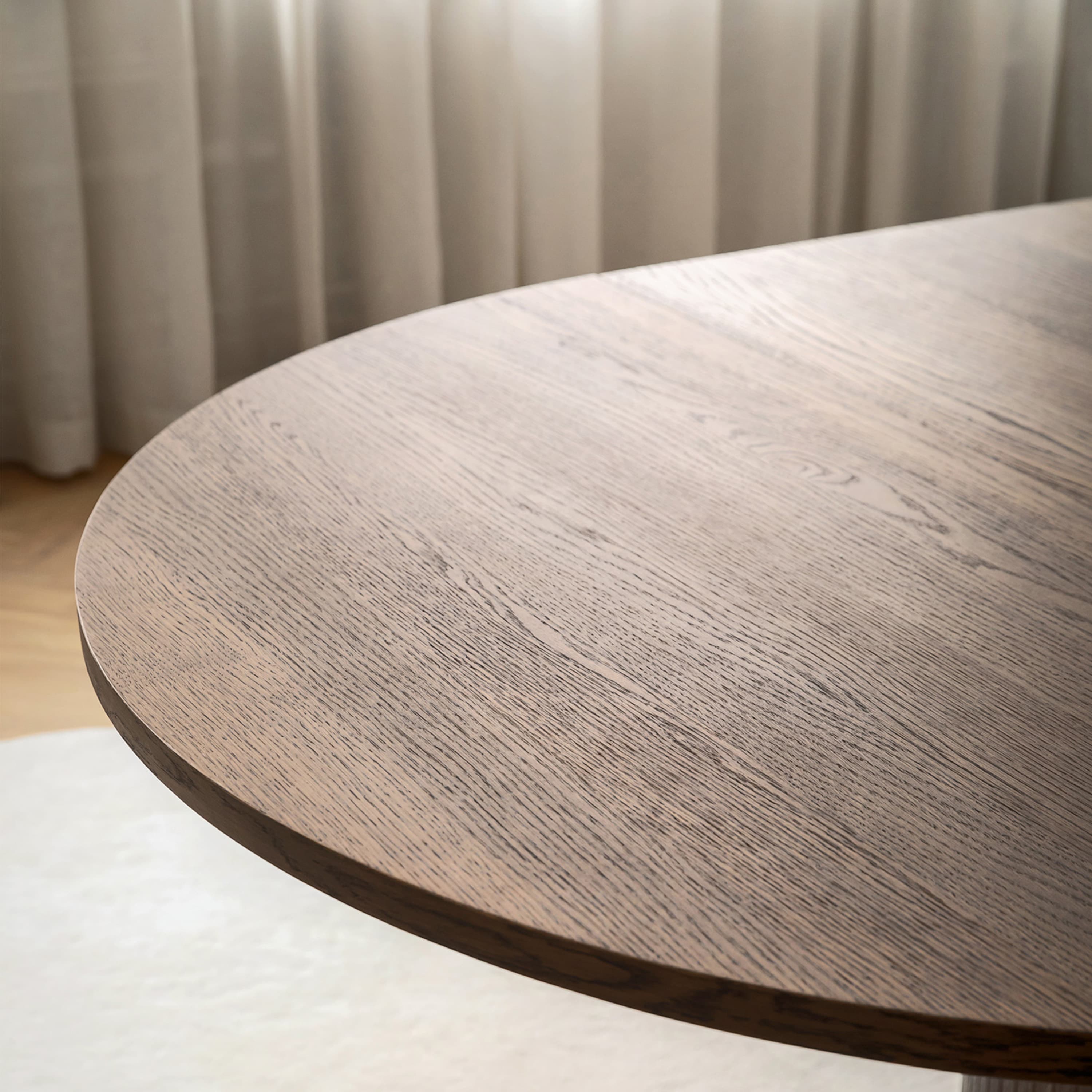 Bauer Dining Table Brown Stained Oak Ø130+50