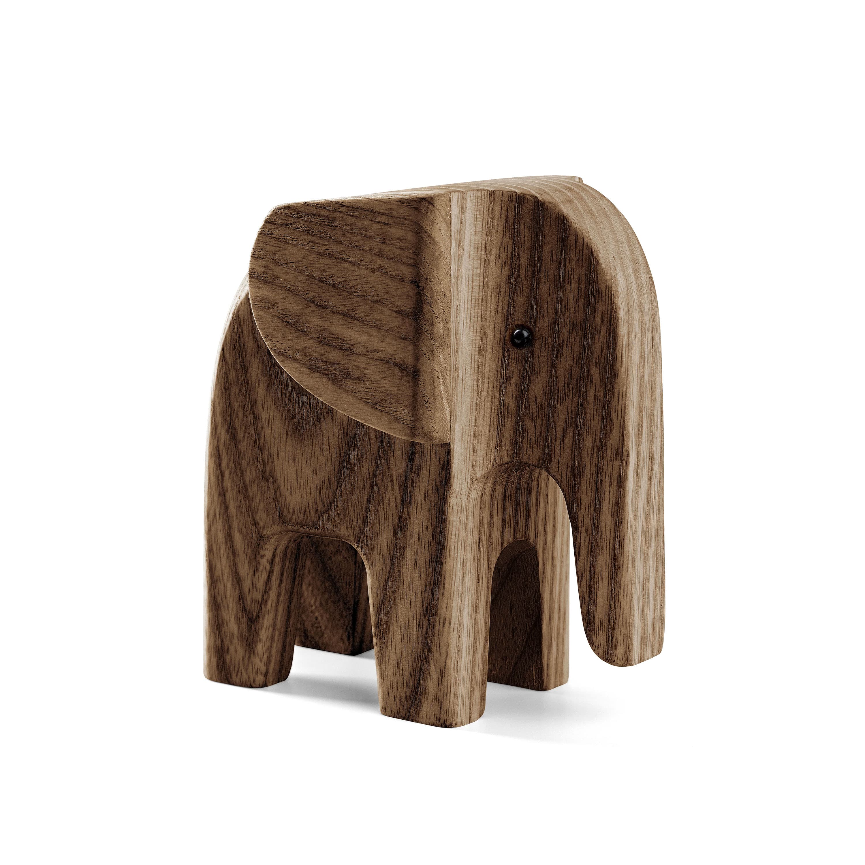 Elephant Decoration Smoke Stained Ash Wood