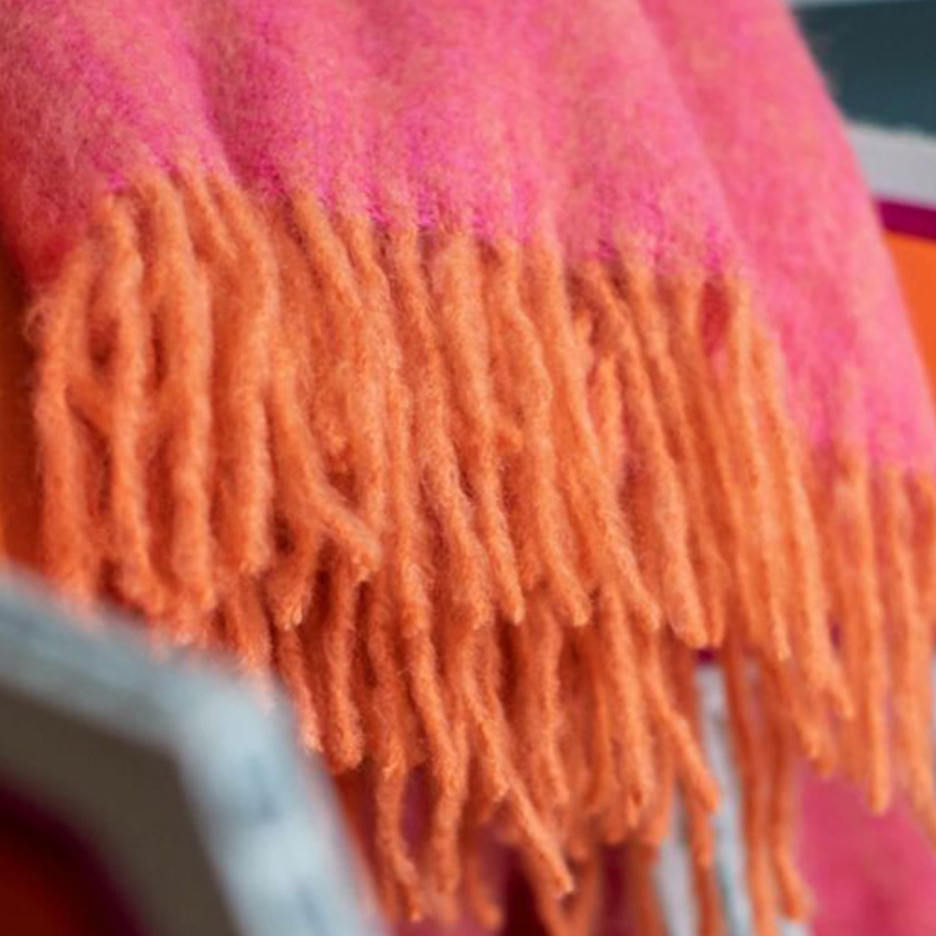 Mohair Pläd Mellow Rose/Brick Melange