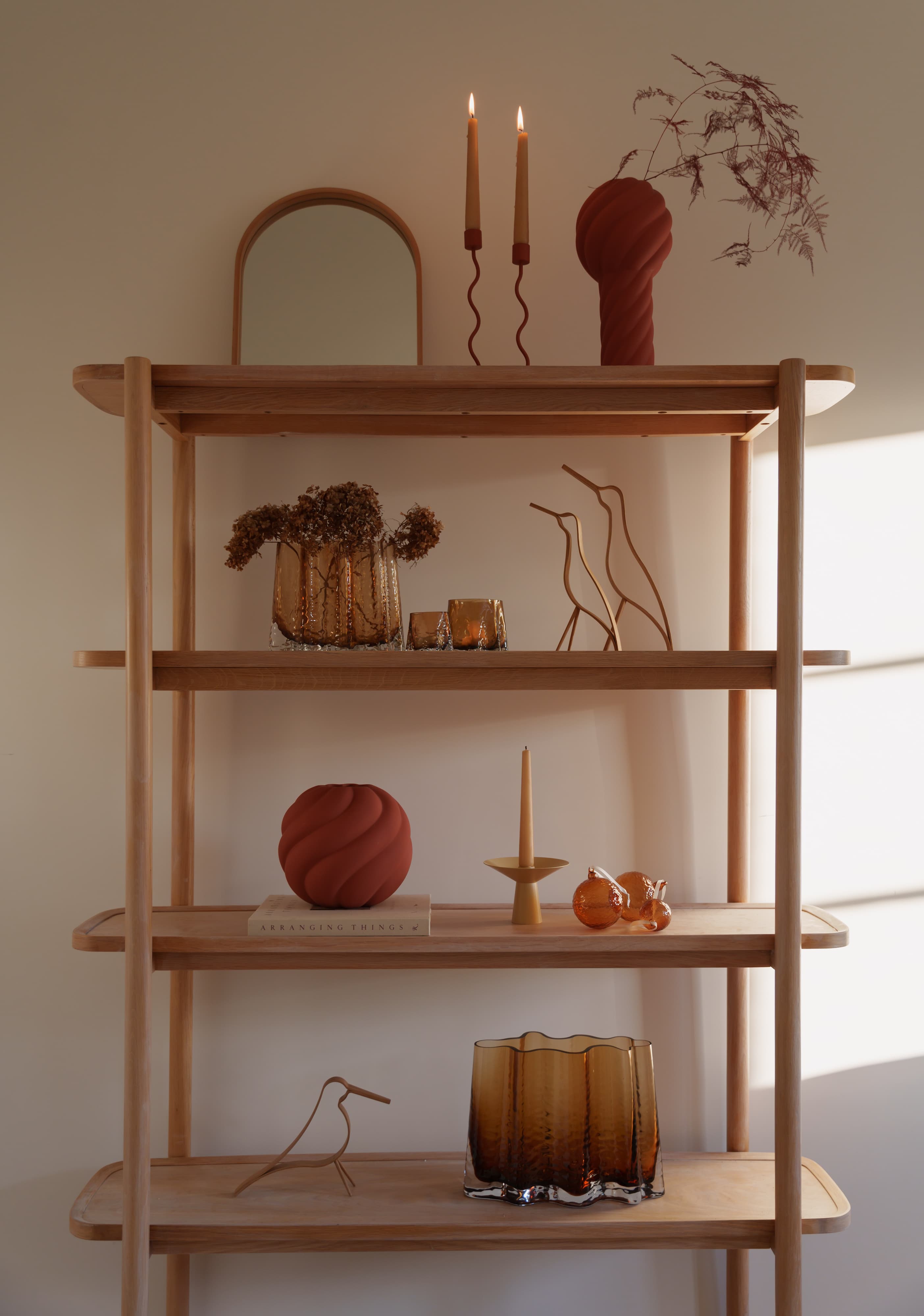 Woody Bird High Decoration Oak 32cm
