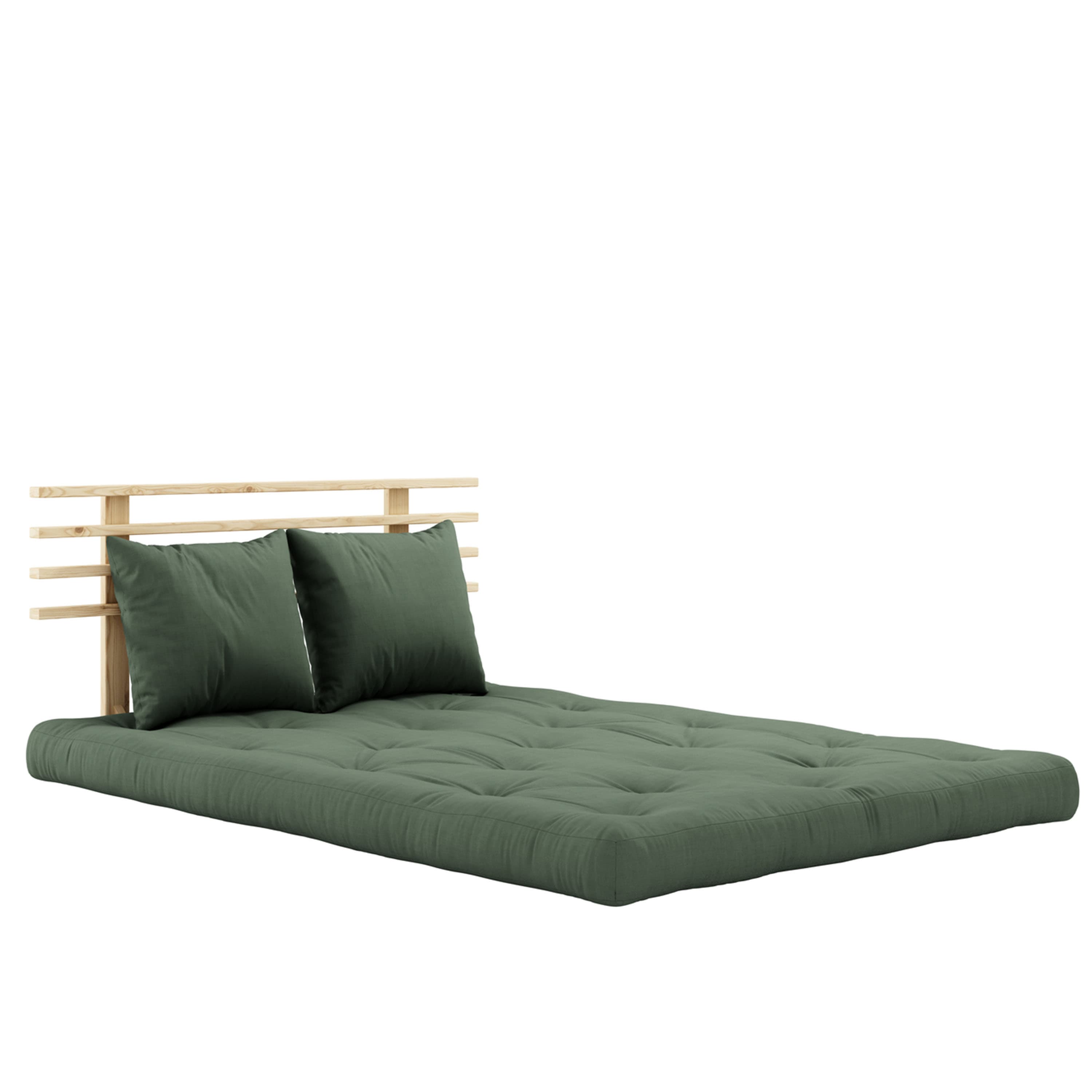 Shin Sano Schlafsofa Natur/Olivgrün 140 cm