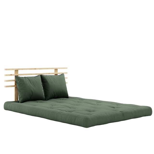 Shin Sano Schlafsofa Natur/Olivgrün 140 cm