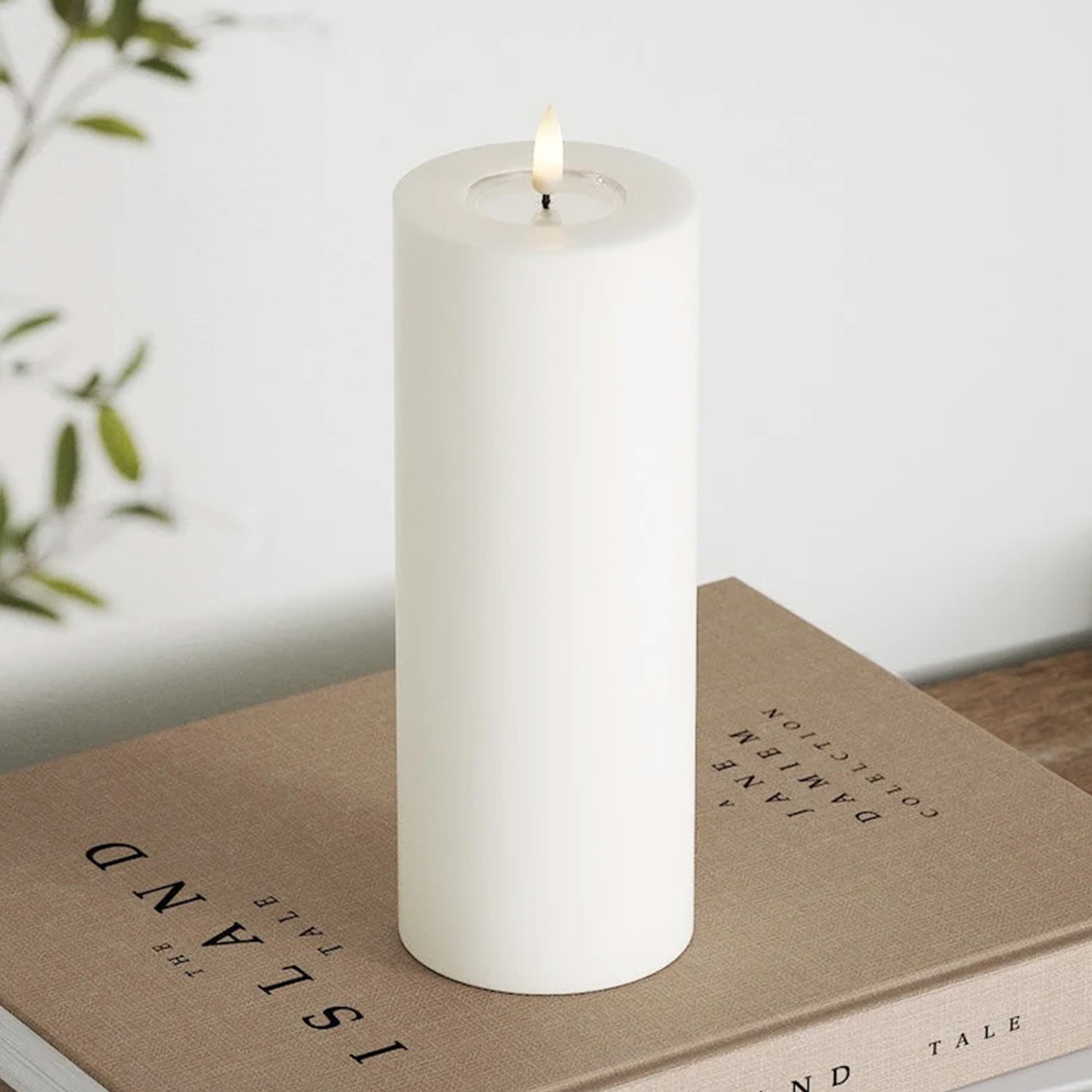 LED Block Candle White 20cm
