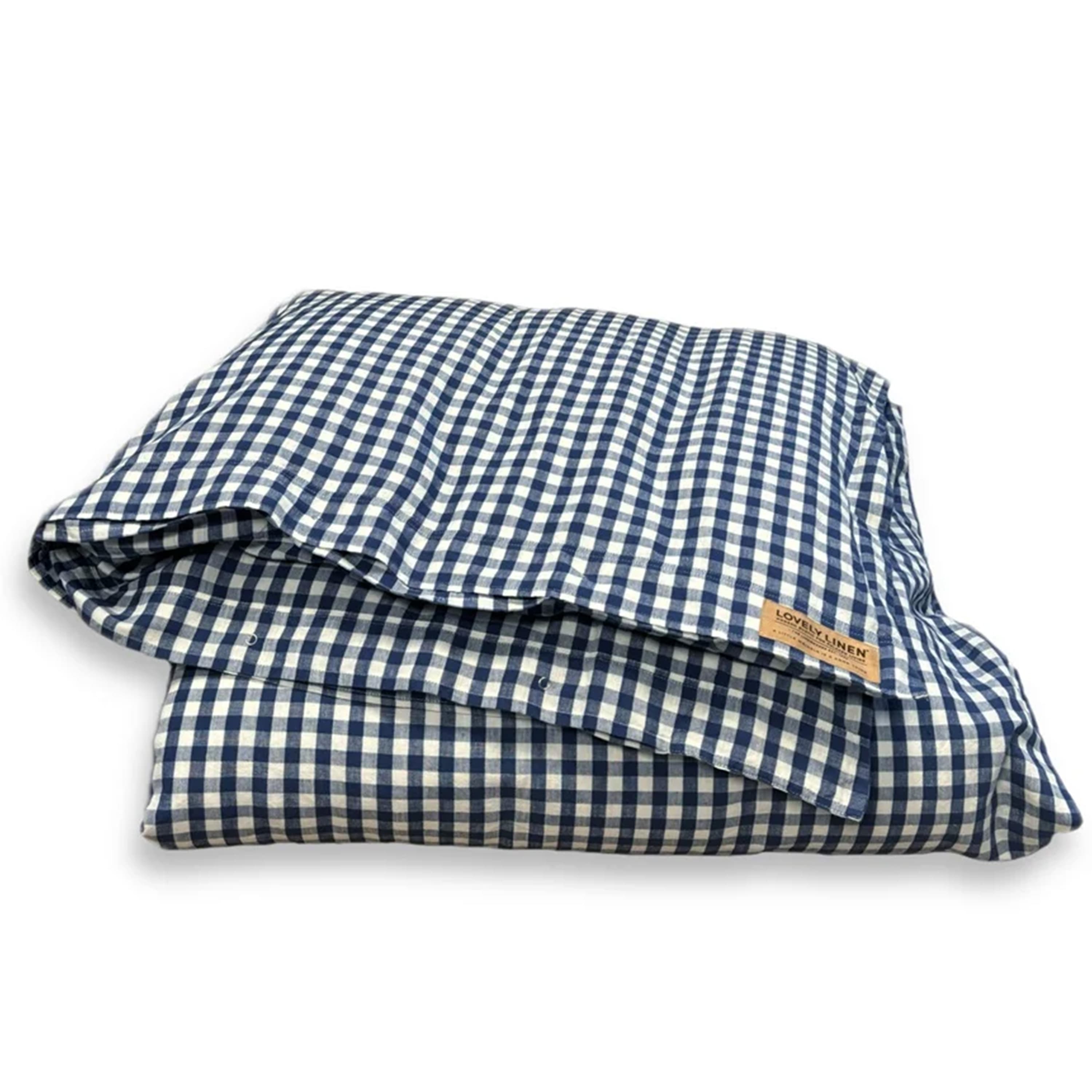 Misty Bettbezug Leinen Square Denim Blue 150x210
