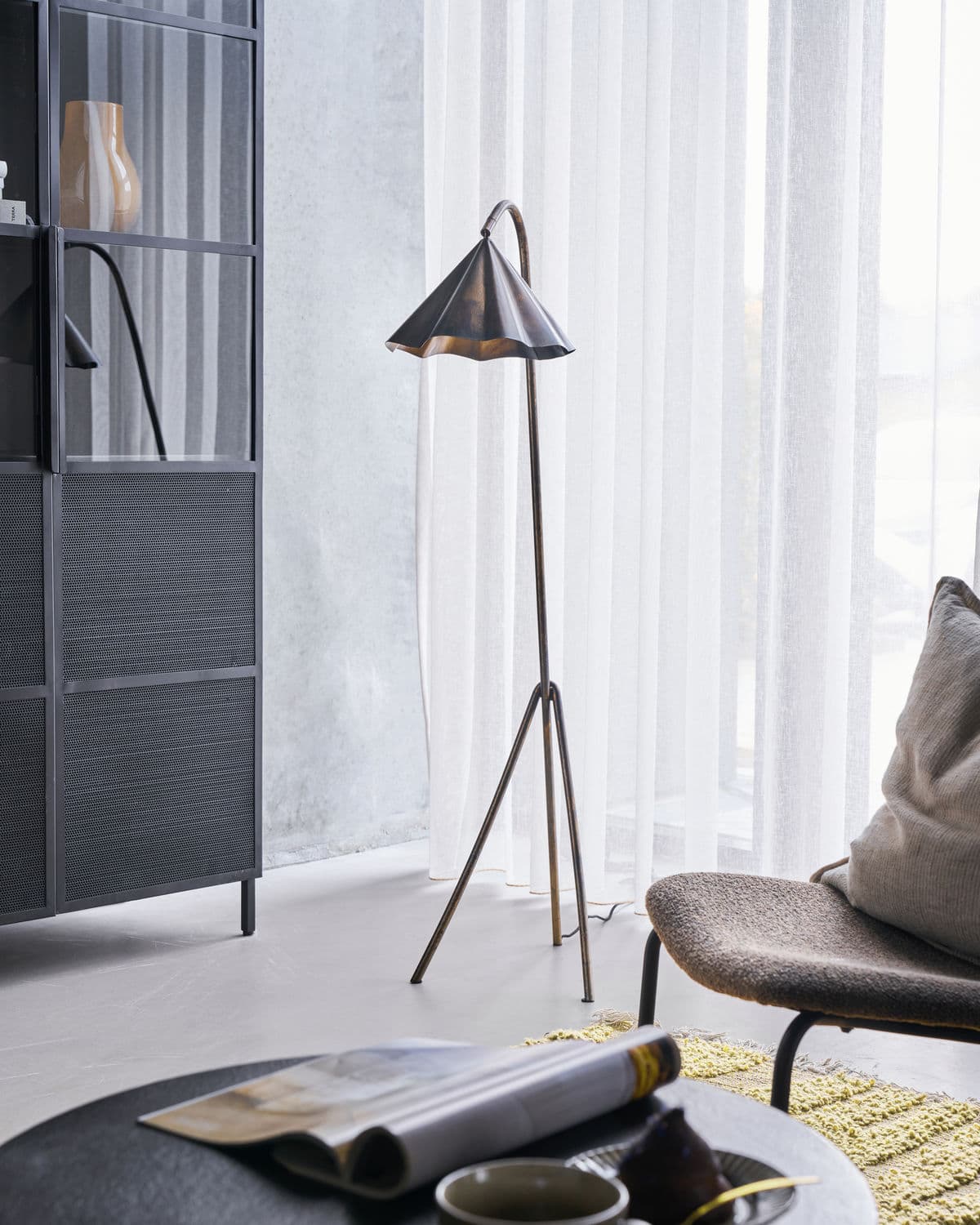 Flola Stehlampe Antikbraun 130cm