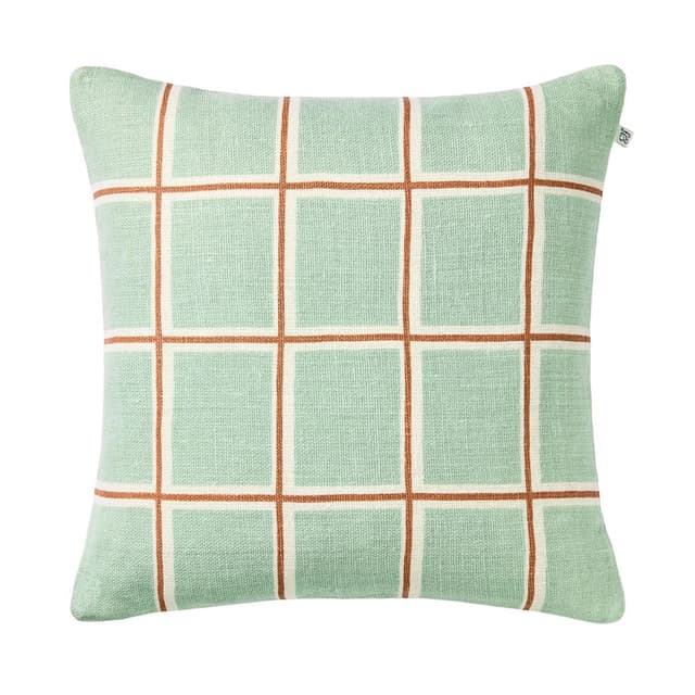 Raha Kissenbezug Leinen Aqua/Apricot Orange 50x50